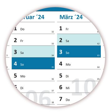 LYSCO Wandkalender Classic1 Wandplaner 2024 DIN A0 / A1 - 14 Monate (gerollt), Plakatkalender