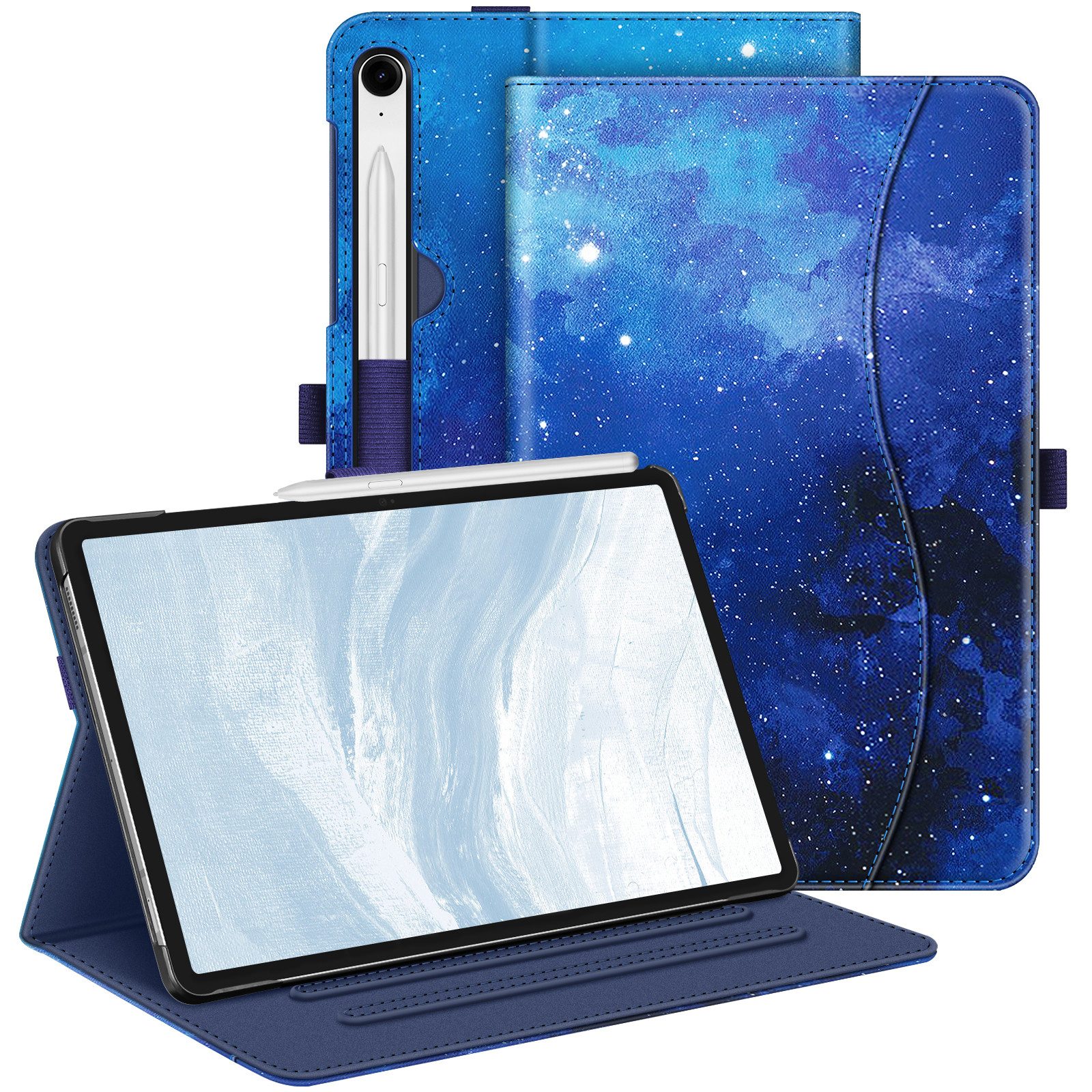 Fintie Tablet-Hülle für Samsung Galaxy Tab S10 Lite/S10 FE/S9 FE 10.9 Zoll & S9 11 Zoll, Multi-Winkel Folio Case mit Dokumentenfach & Auto Schlaf/Wach Funktion