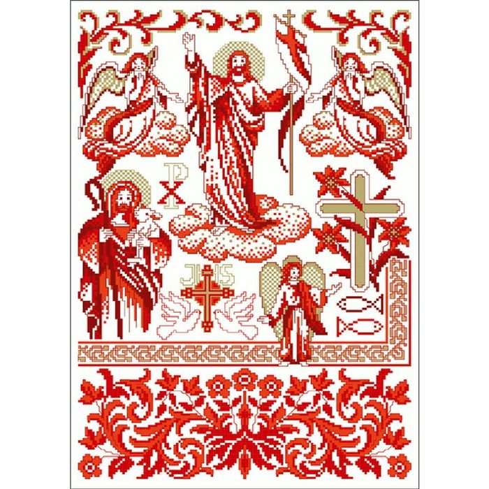 Lindner´s Kreuzstiche Kreativset Lindner´s Kreuzstiche Zählmuster Vorlage "Auferstehung" 127 (embroidery kit)