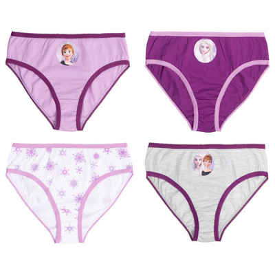 United Labels® Panty Disney Frozen Panty Mädchen Die Eiskönigin Unterhose Lila 4er Pack