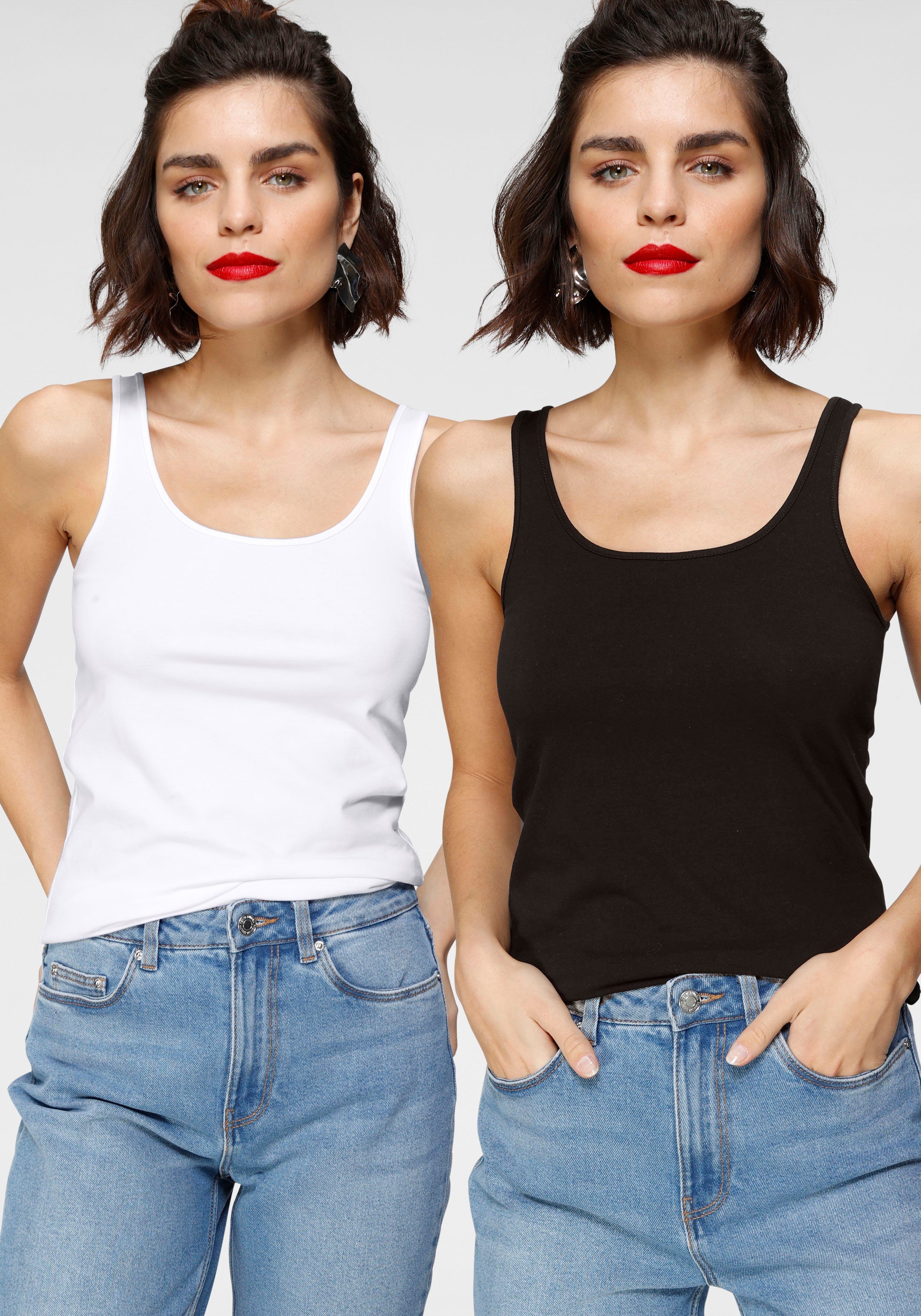 Tamaris Tanktop (2er-Pack) aus Baumwollmischung - im Set günstig online kaufen