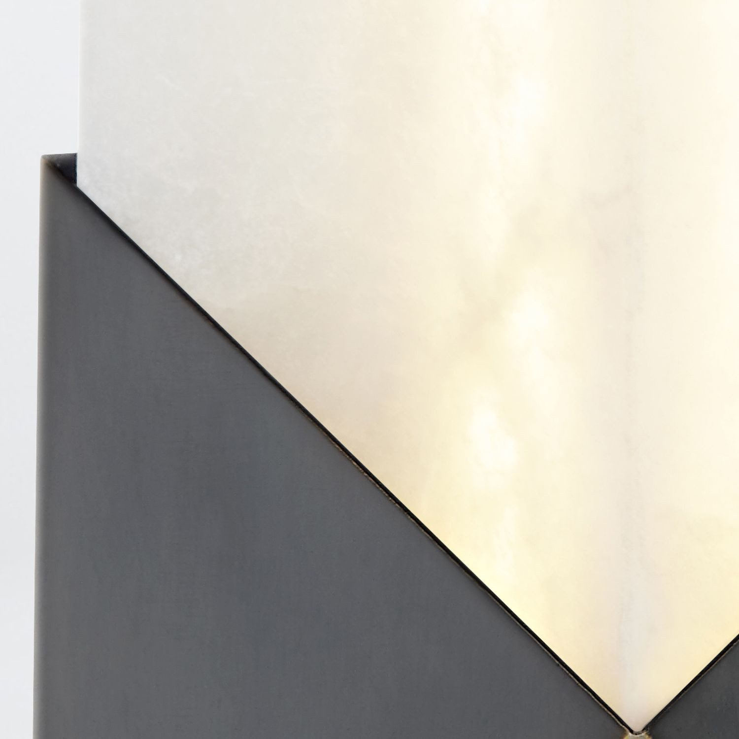 Licht-Erlebnisse Wandleuchte ALRIC, LED, Warmweiß, LED 30.5 cm hoch klein aus Alabaster Metall in Bronze Antik Weiß 2954K