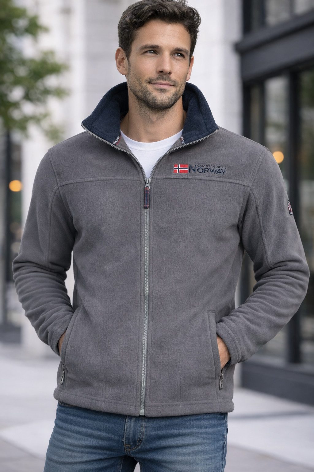 Geographical Norway Fleecejacke Herren Übergangsjacke Polar Fleece Jacke Sweat Jacke Outdoor Frühling