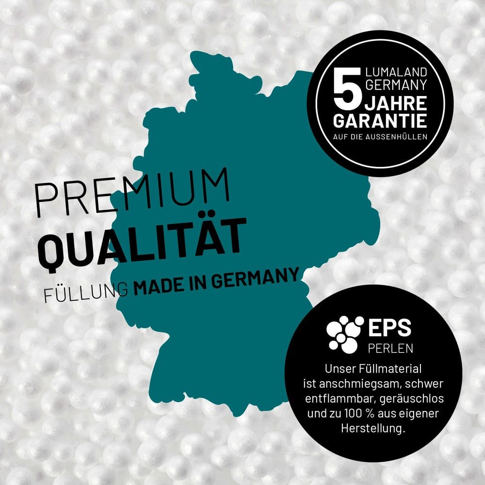 Lumaland Sitzsack Luxury XL PLUS Sitzsack, Microvelours Beanbag extra weich & robust Stuhl Sessel 60x45cm – Bild 4 von 5