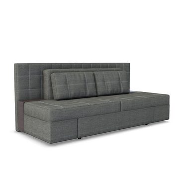 Vicco 3-Sitzer Schlafsofa mit Bettfunktion 235 x 105 cm Grau, mit Bettkasten