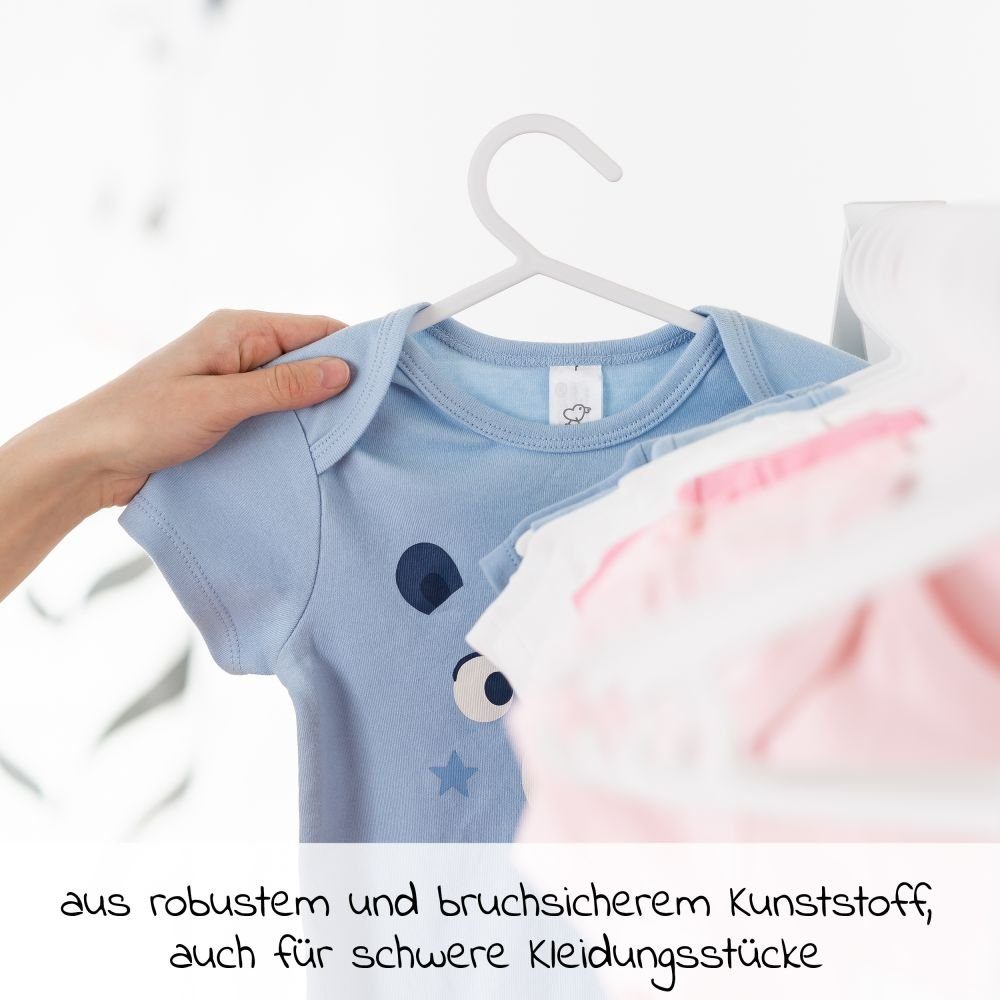 Kleiderbügel Kinderkleiderbügel LaLoona 22 Kinder Weiß, & Stück Babys für Babykleiderbügel