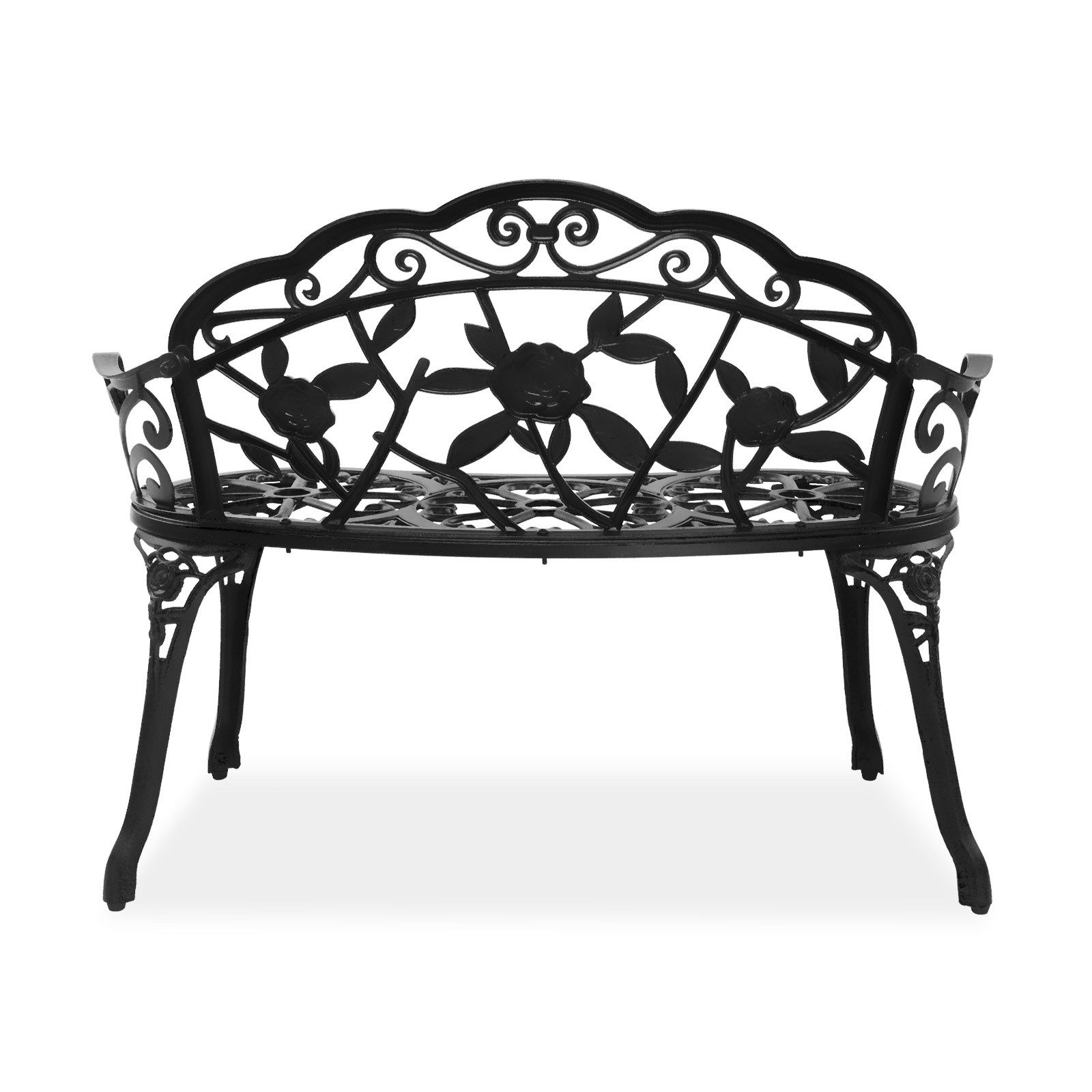 VINGLI Bank Gartenbank Metall Aluminium Rose, wetterfeste Sitzbank für 2 Sitzer