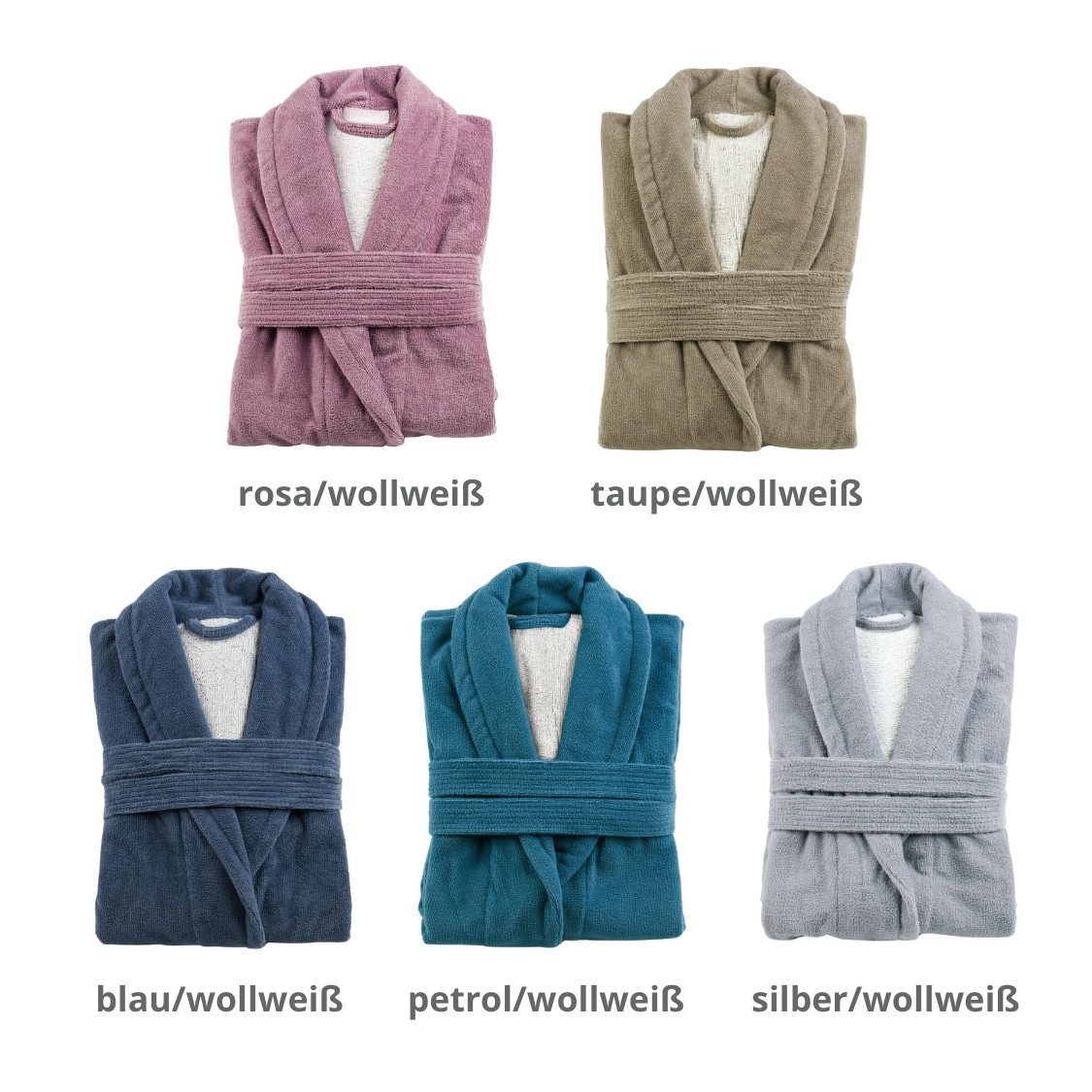 liebling Bademantel Rom, Baumwolle, Polyester-Mikrofaser, zwei aufgesetzte Taschen, Schalkragen, Bindegürtel, aus saugfähigem, sanftem Baumwoll-Frottier, hautsympathisch, weich