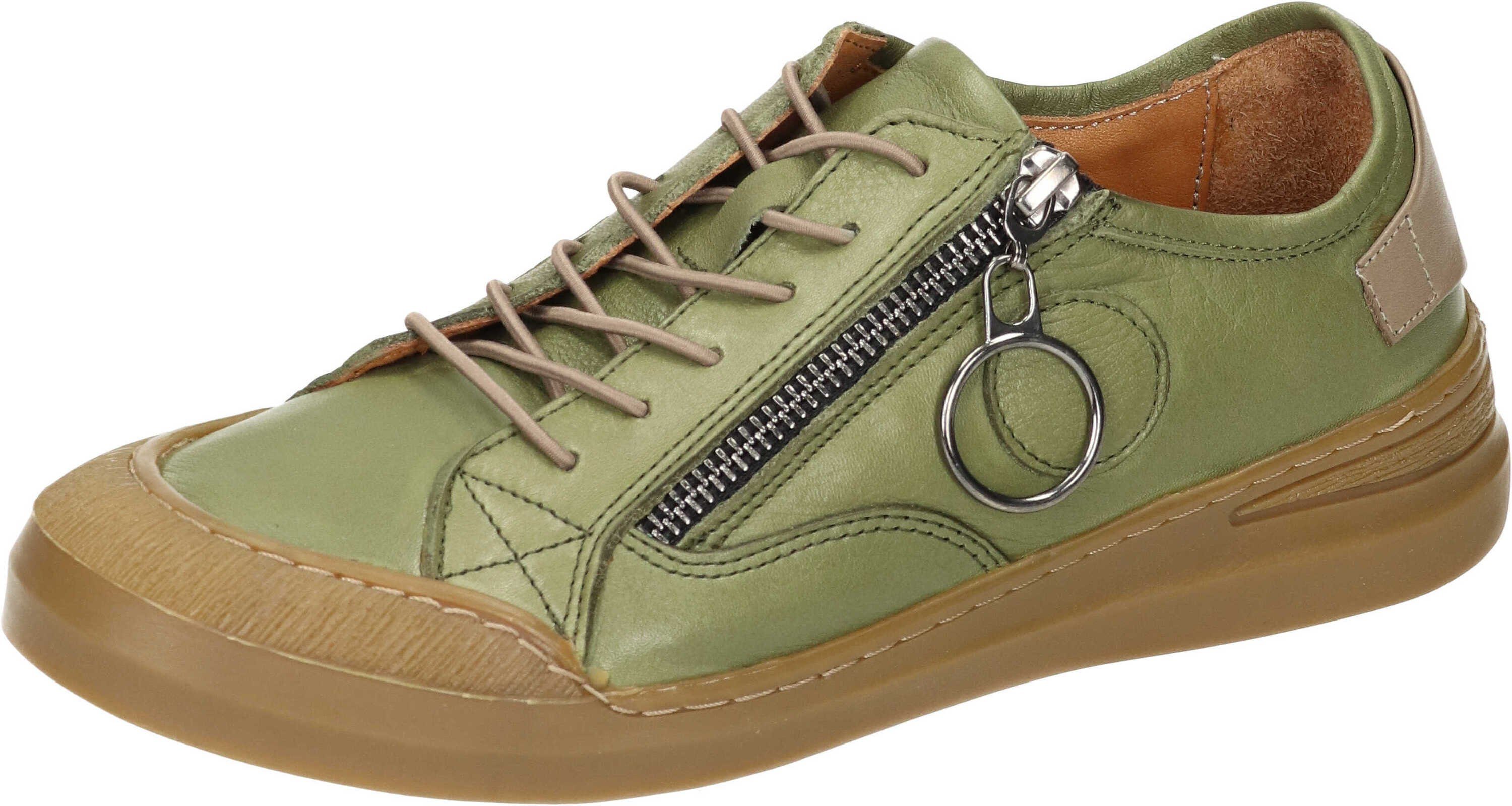 Manitu Sneaker Schnürschuh aus echtem Leder grün