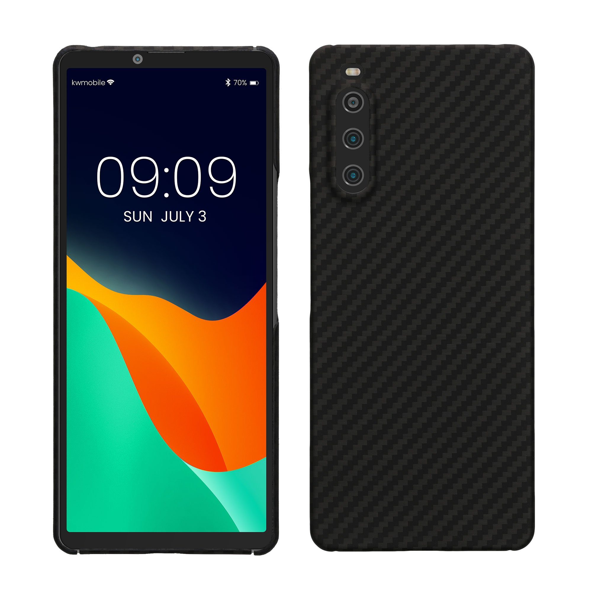 kalibri Handyhülle Hülle für Sony Xperia 10 V, Aramid Handy Schutzhülle - Smartphone Cover Case