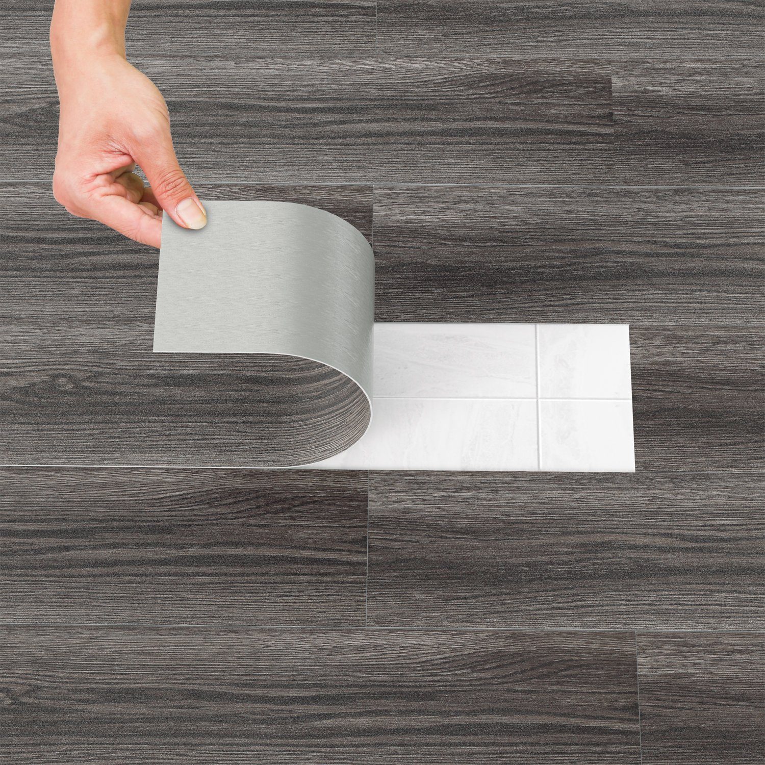 - «ca.1 selbstklebend Lospitch PVC 10 m²,selbstklebend,Oak, Night Oak m² Vinylboden Planke