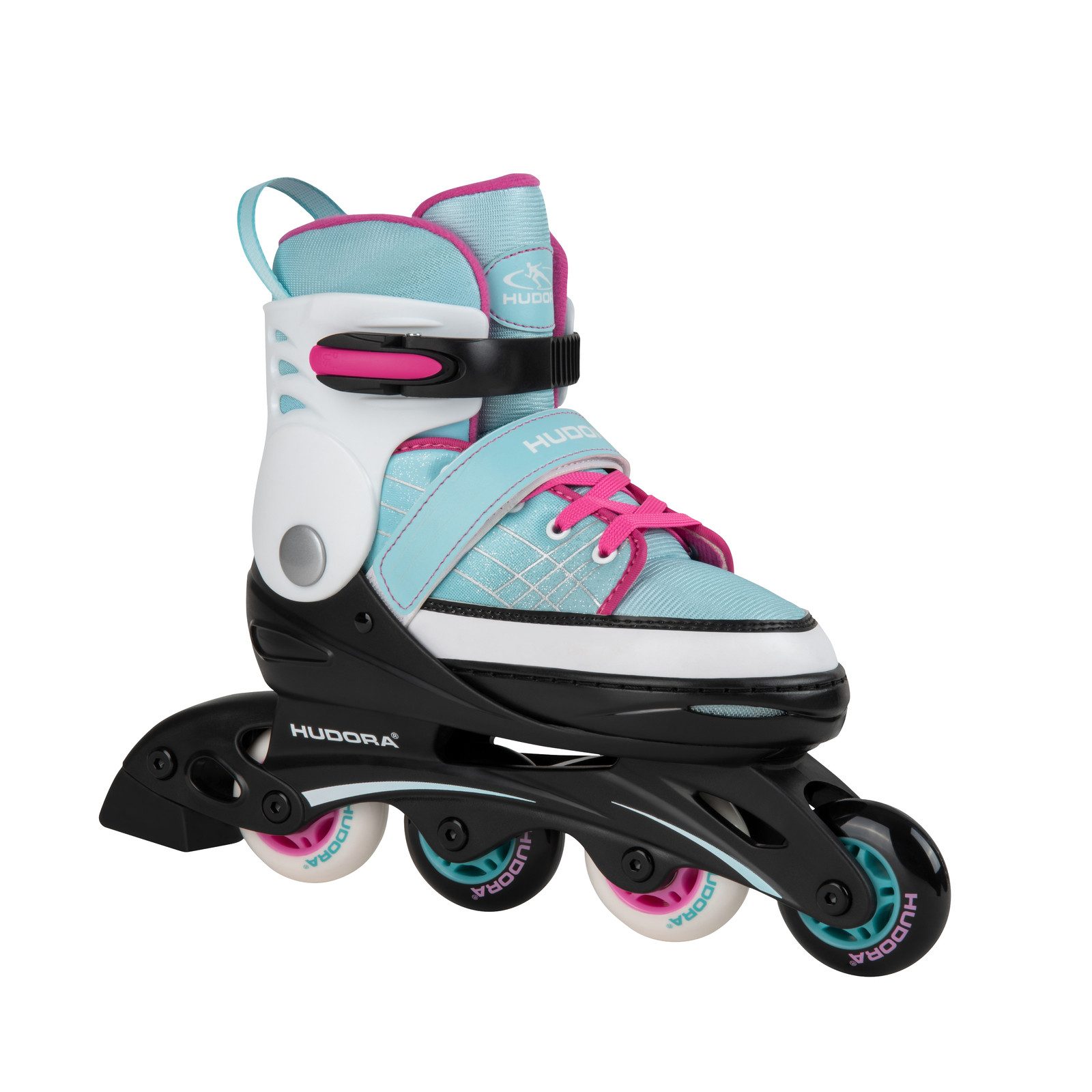 Hudora Inlineskates Basic Kinder-Rollschuhe, größenverstellbar (4 Größen), Push-Lock Schnalle