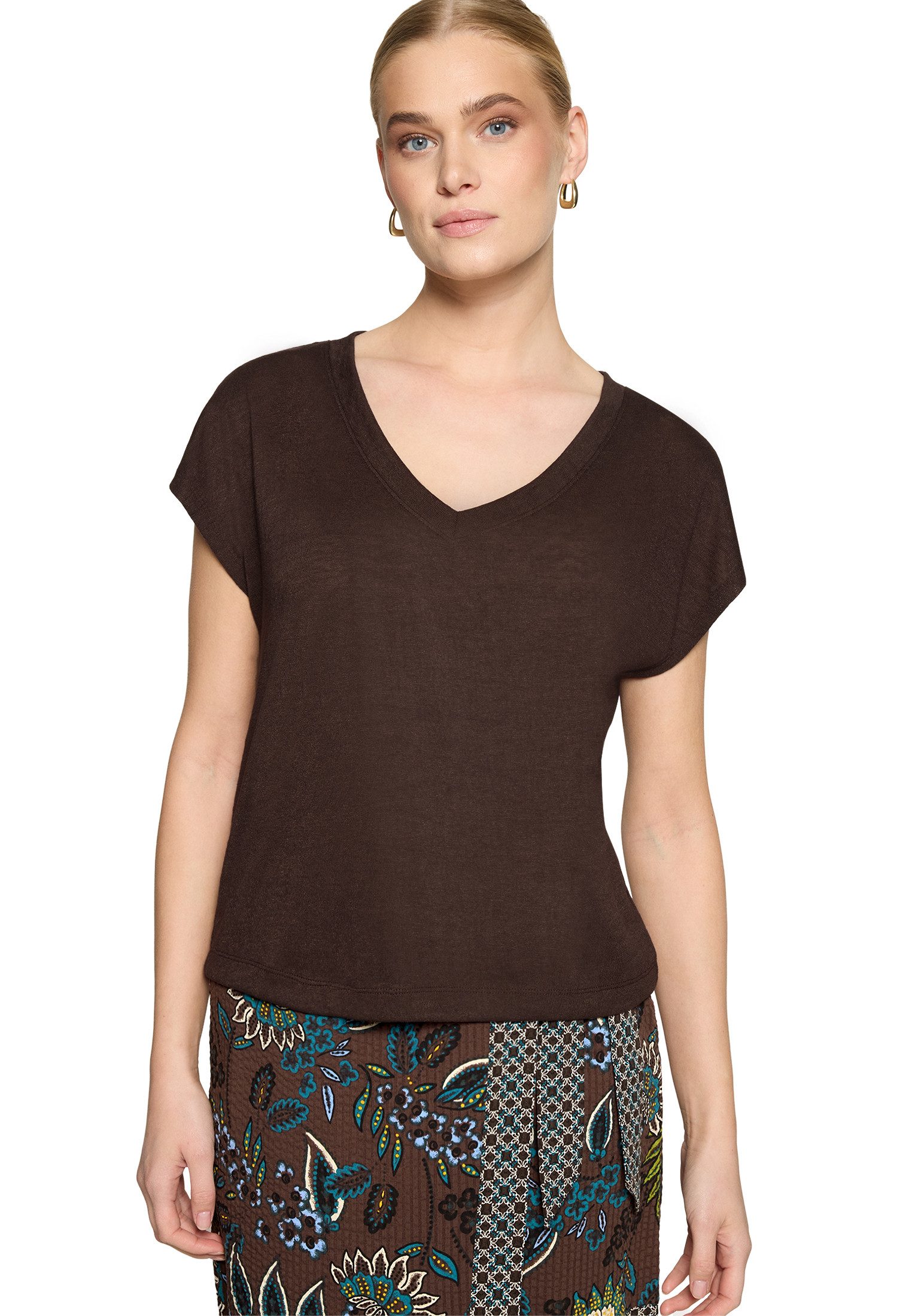 Zero T-Shirt Damen mit V-Ausschnitt (1-tlg) Material