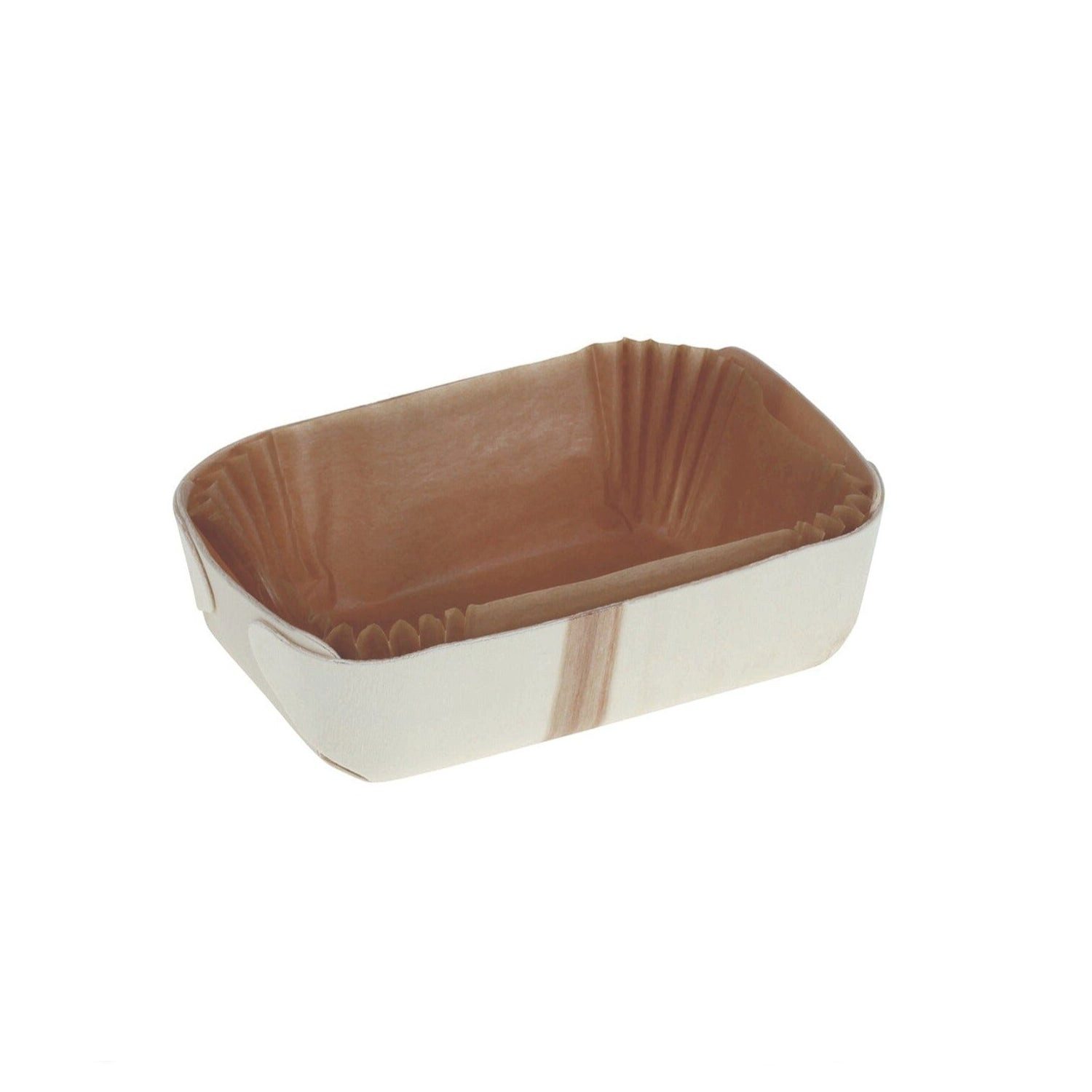 wisefood Backform Holzbackform inkl. Backpapier - 132x86x40mm - ca., (200-tlg)