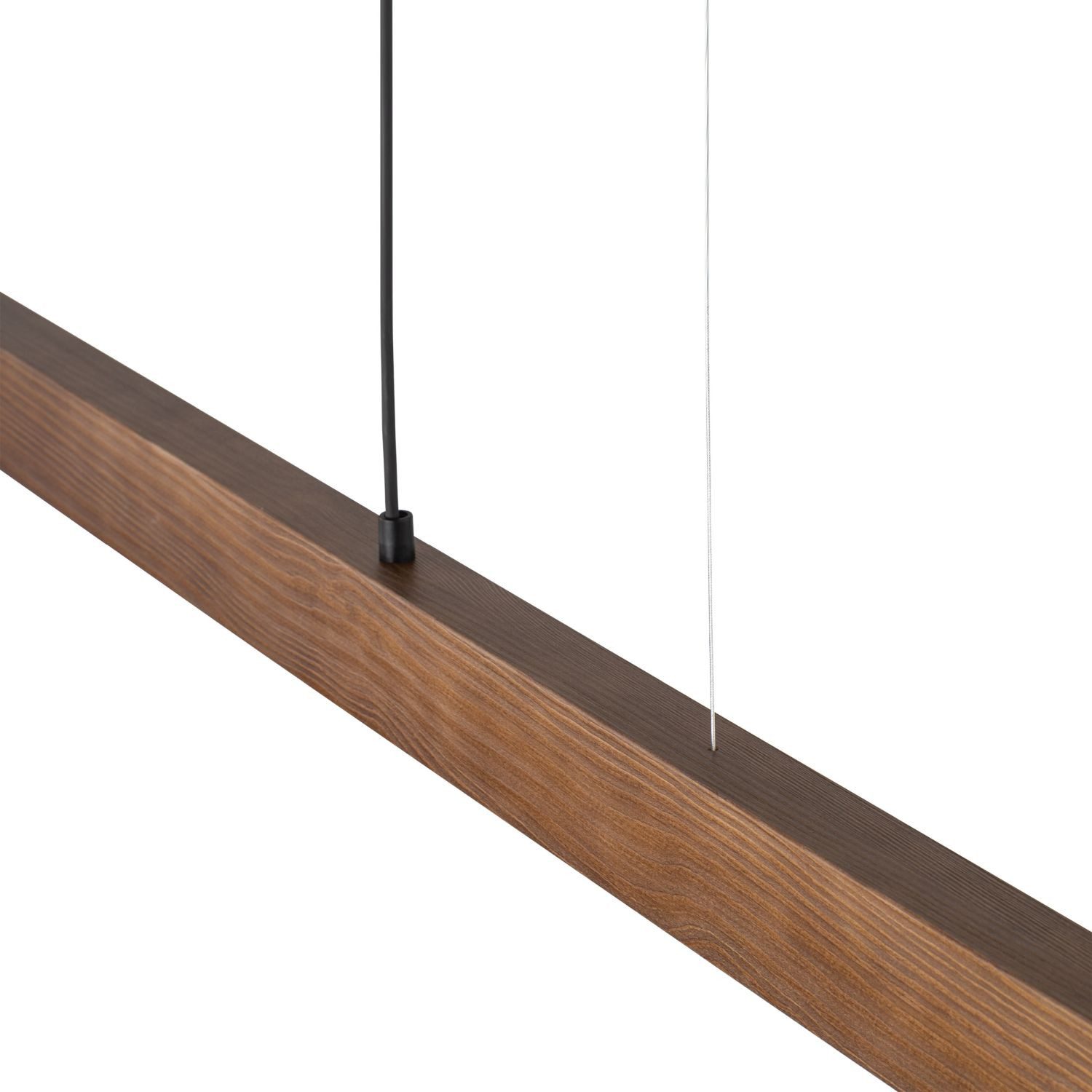Licht-Erlebnisse Pendelleuchte THEO, LED fest integriert, Warmweiß, LED Metall Holz mit Dimmer H: max. 100 cm Schwarz Nuss länglich