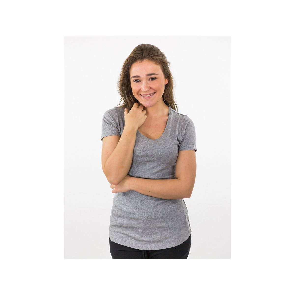 Grau regular T-Shirt Melange grau DAILY´S (1-tlg)