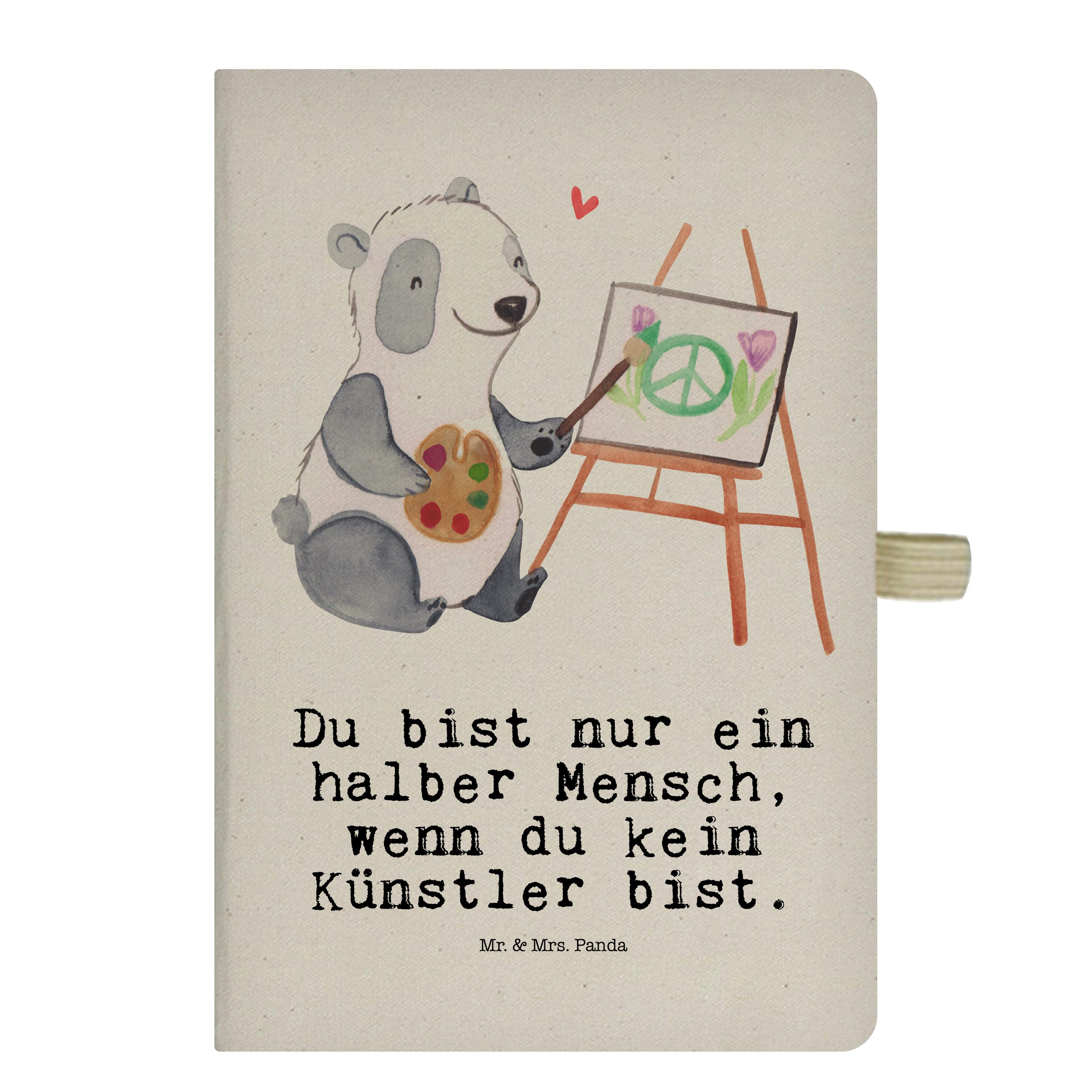 Mr. & Mrs. Panda Notizbuch Künstler mit Herz - Transparent - Geschenk, Journal, Jubiläum, Notize Mr. & Mrs. Panda