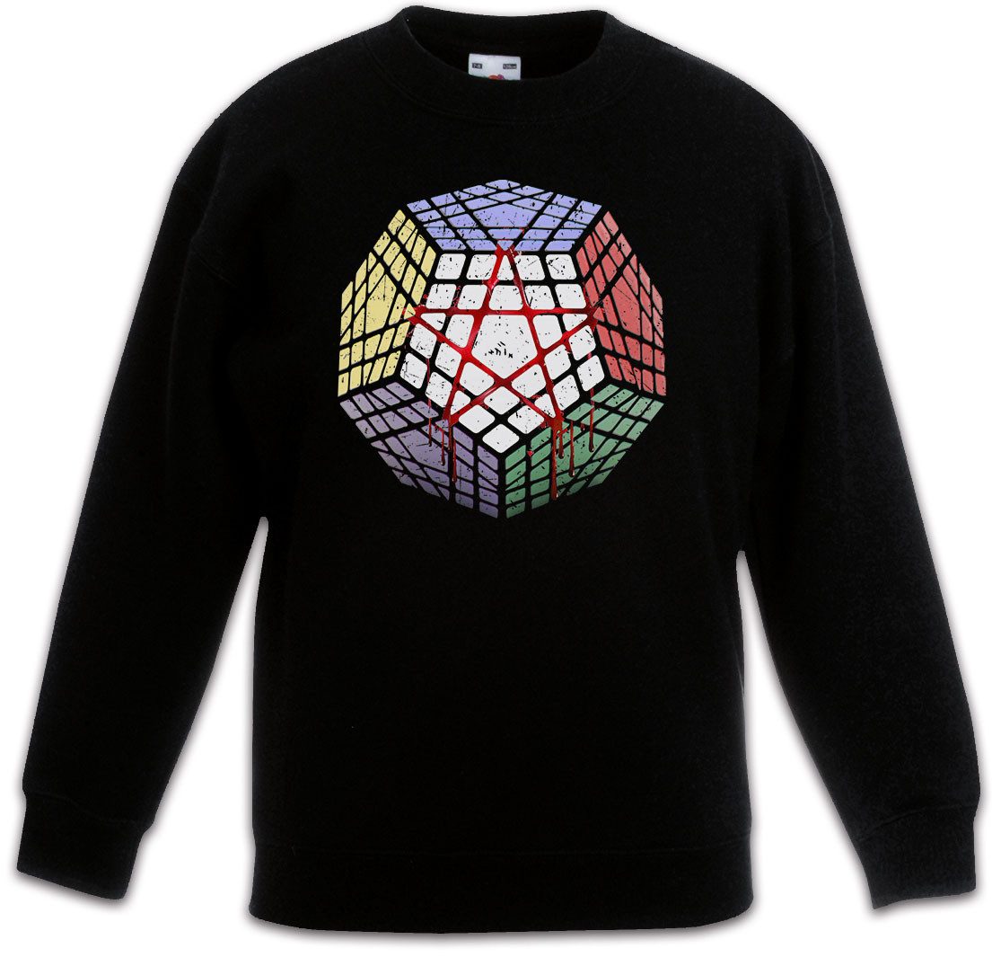 Sweatshirt Megaminx Pentacle Kinderpullover Cube Zauberwürfel 80s Magic Speed