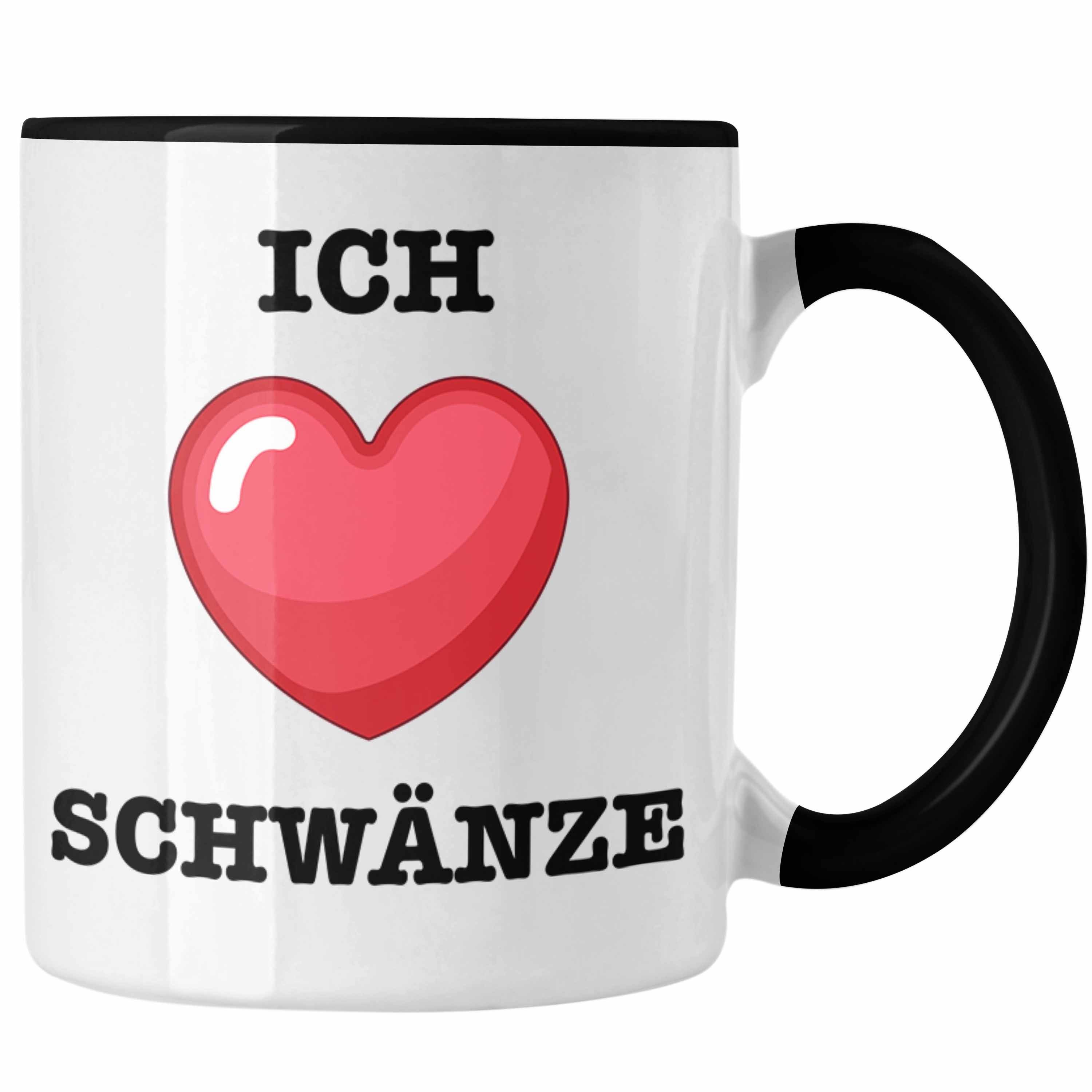 Trendation Tasse Ich Liebe Schwänze Tasse Geschenk Versauter Humor 18+ Geschenkidee Schwarz | Tassen