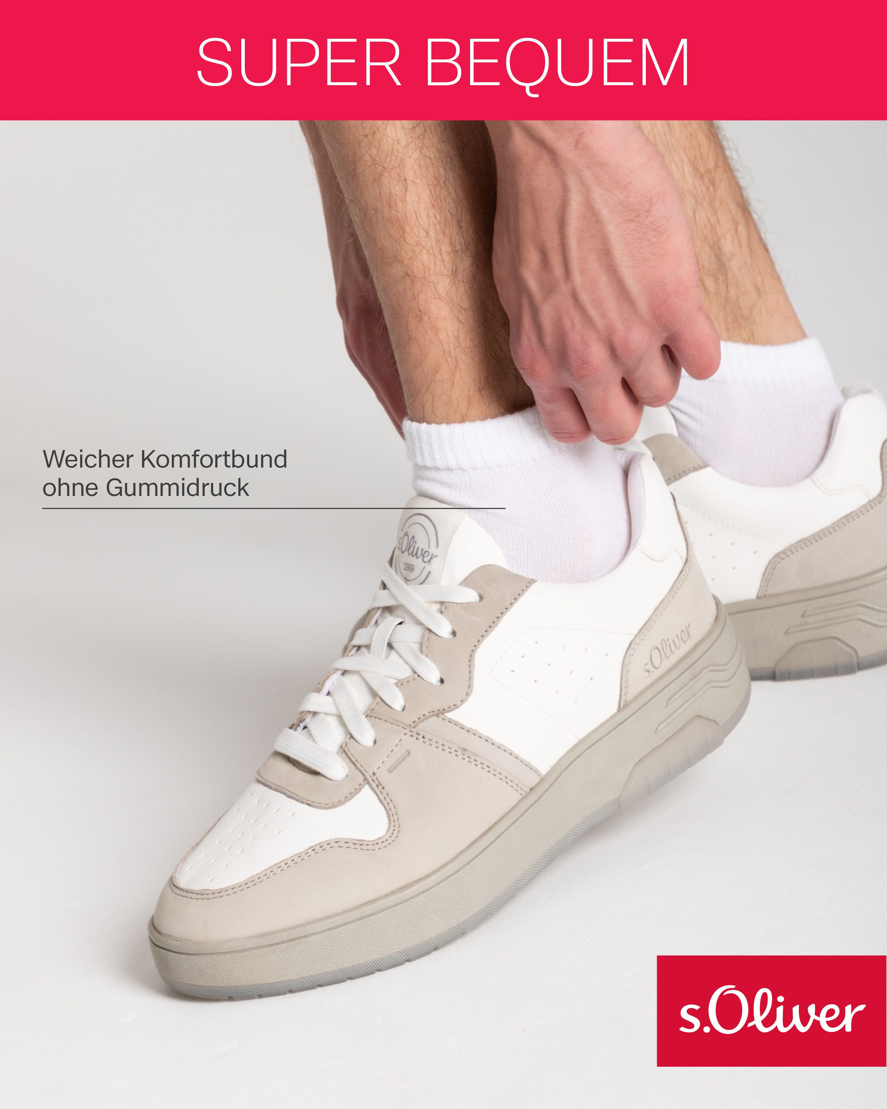 s.Oliver Kurzsocken essentials (8-Paar) Sneakersocken, im 8er Pack, mit elastischem Sitz, knöchelhoch – Bild 3 von 5
