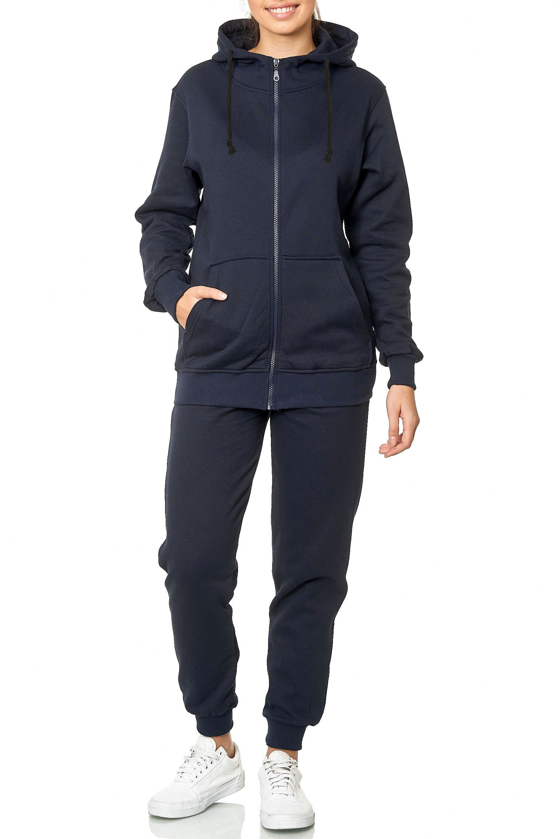 L.gonline Freizeitanzug Damen Jogging-ANZUG X240, Prime (Kapuzenjacke mit Reißverschluss, Hose, 2-tlg), Fitness Freizeit Casual