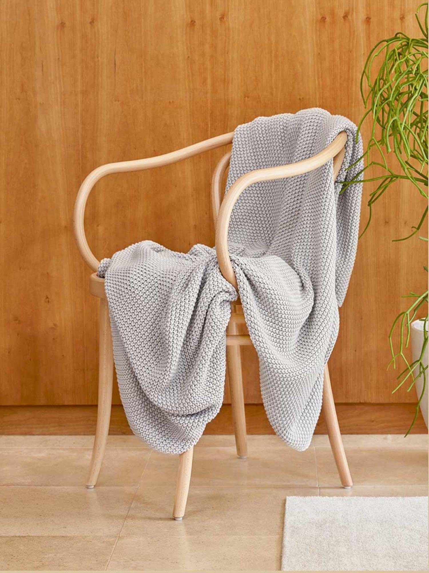 Plaid Nordic knit, Marc O'Polo Home, aus Bio-Baumwolle