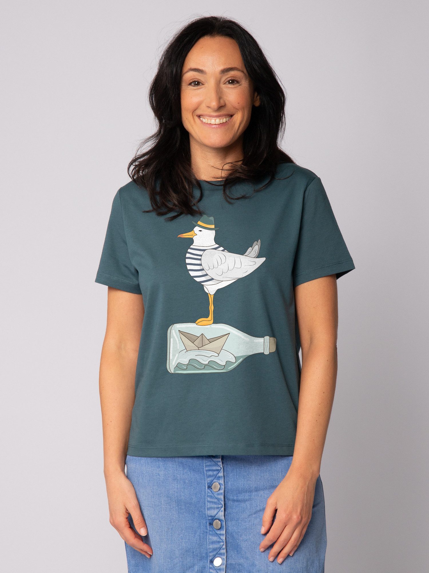 T-Shirt Möwe mit Hut
