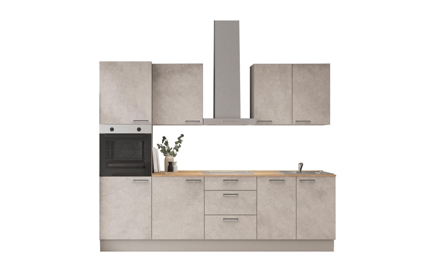 nobilia® Küchenzeile Norr, individuell anpassbar, gratis Küchenplanung mit Profis, (Breite 270 cm), vormontiert, wahlw. mit E-Geräten, inkl. Lieferung