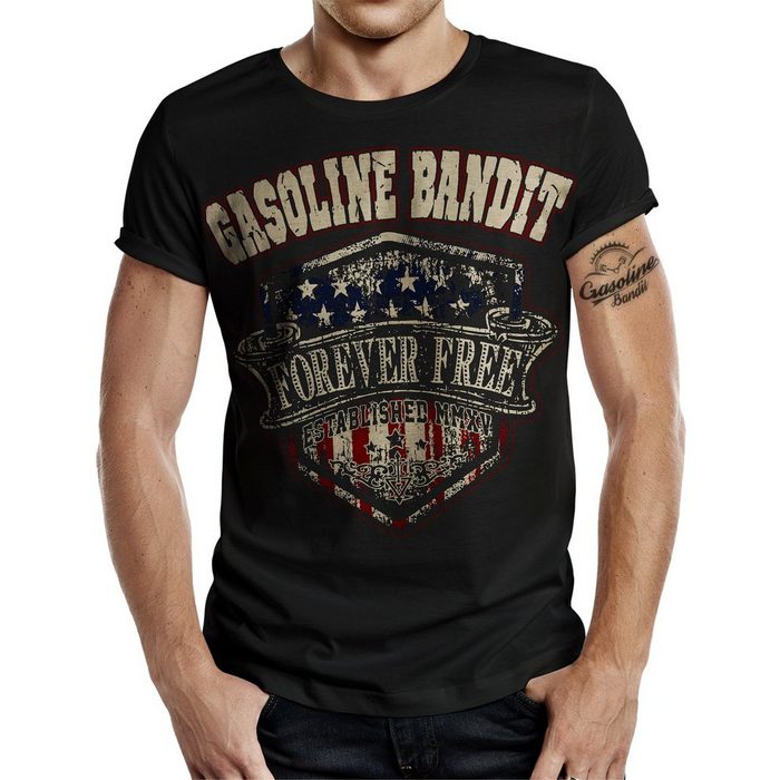 GASOLINE BANDIT® T-Shirt Gasoline Bandit: Forever Free Big Size Print