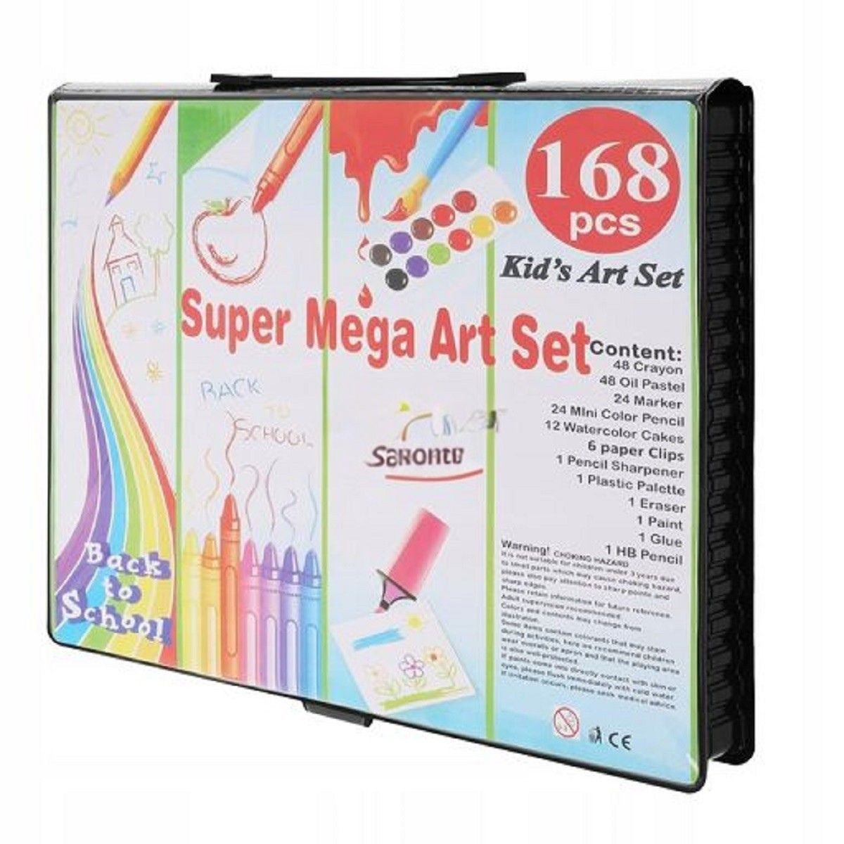 R2 Invest Malpalette Kinder Malset 168-teilig – Malkoffer mit Stiften, Farben, Zubehör – Bild 2 von 5