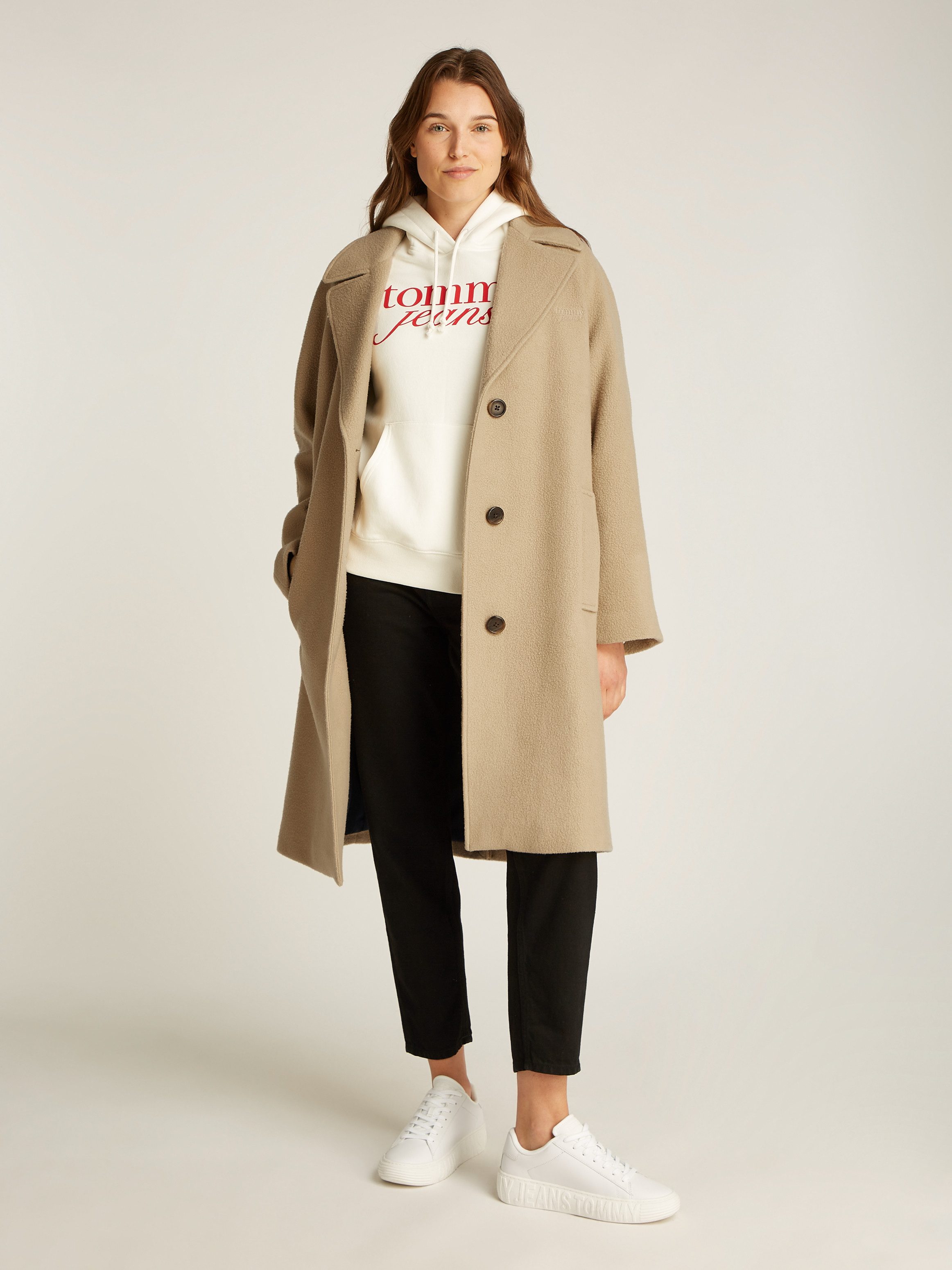 Tommy Jeans Kurzmantel TJW WOOL COAT mit Wollanteil günstig online kaufen