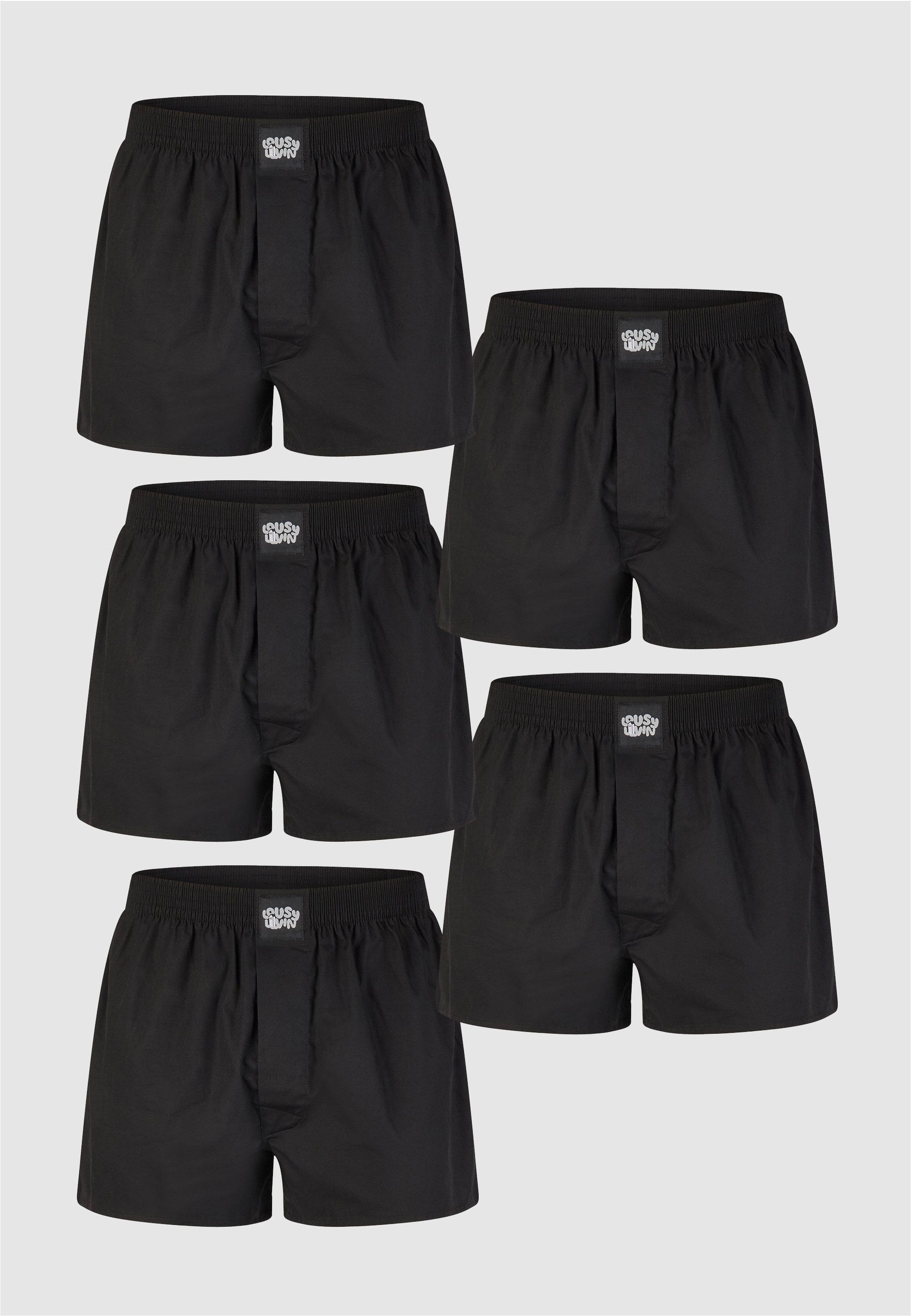 Lousy Livin Boxershorts Plain 5 Pack Boxershorts 5er-Pack mit lockerem Schn günstig online kaufen