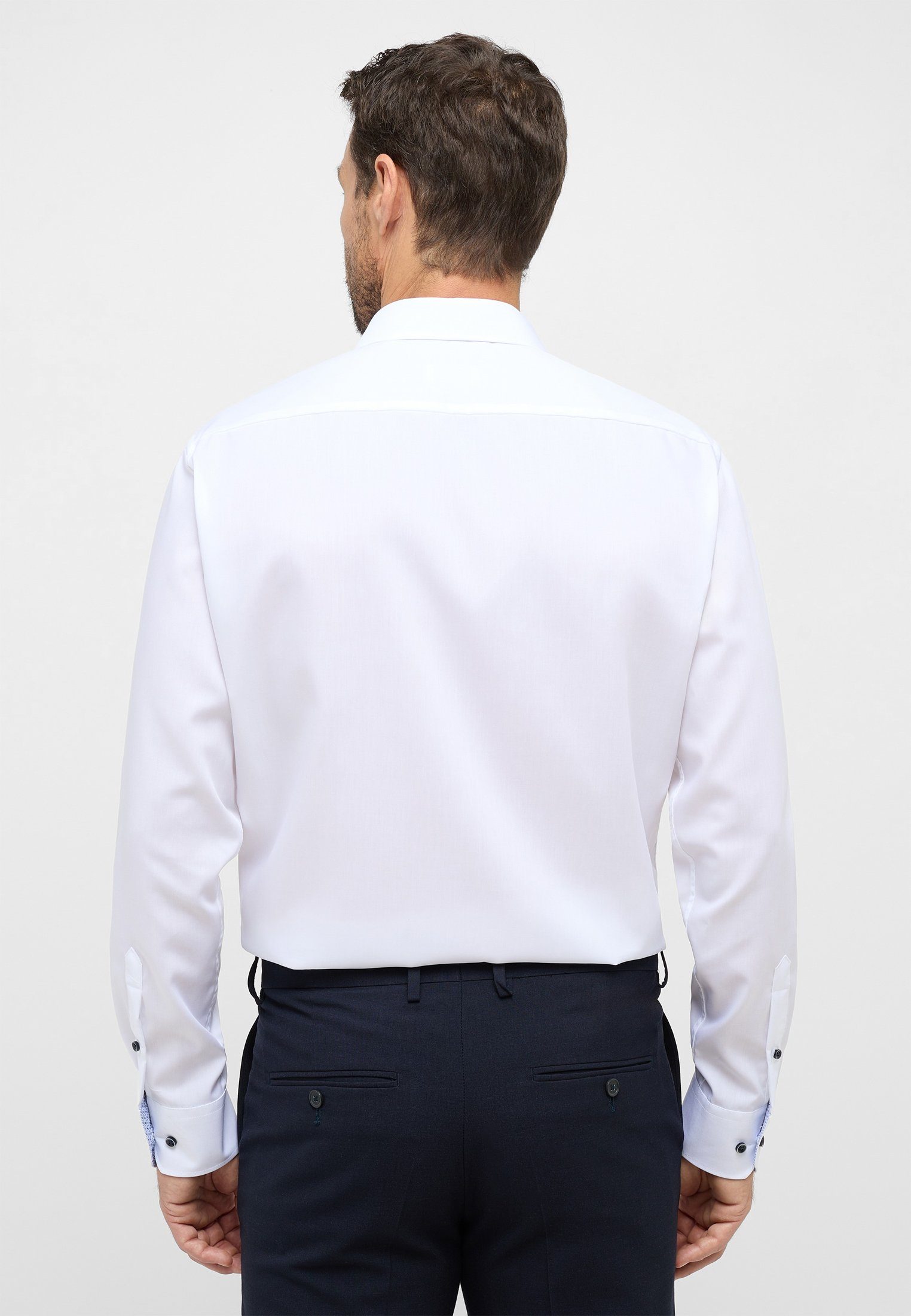 Original Eterna Shirt Langarm Langarmhemd Popeline Weiß