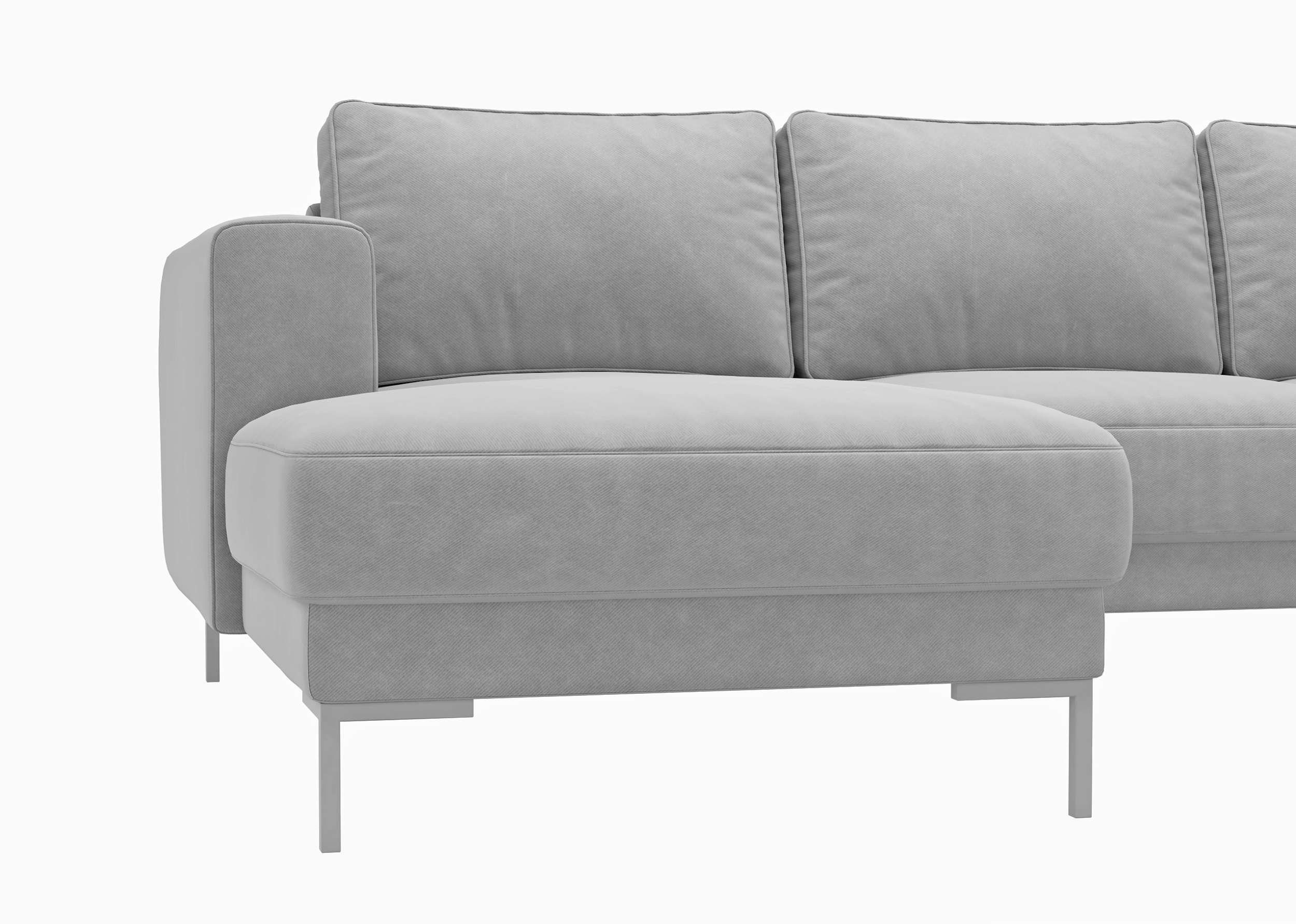 Metall Santini, mit frei im Modern Sofa, Design, links oder stellbar, U-Form, Wohnlandschaft Stylefy bestellbar, Raum Gelb mane rechts Wellenfederung,