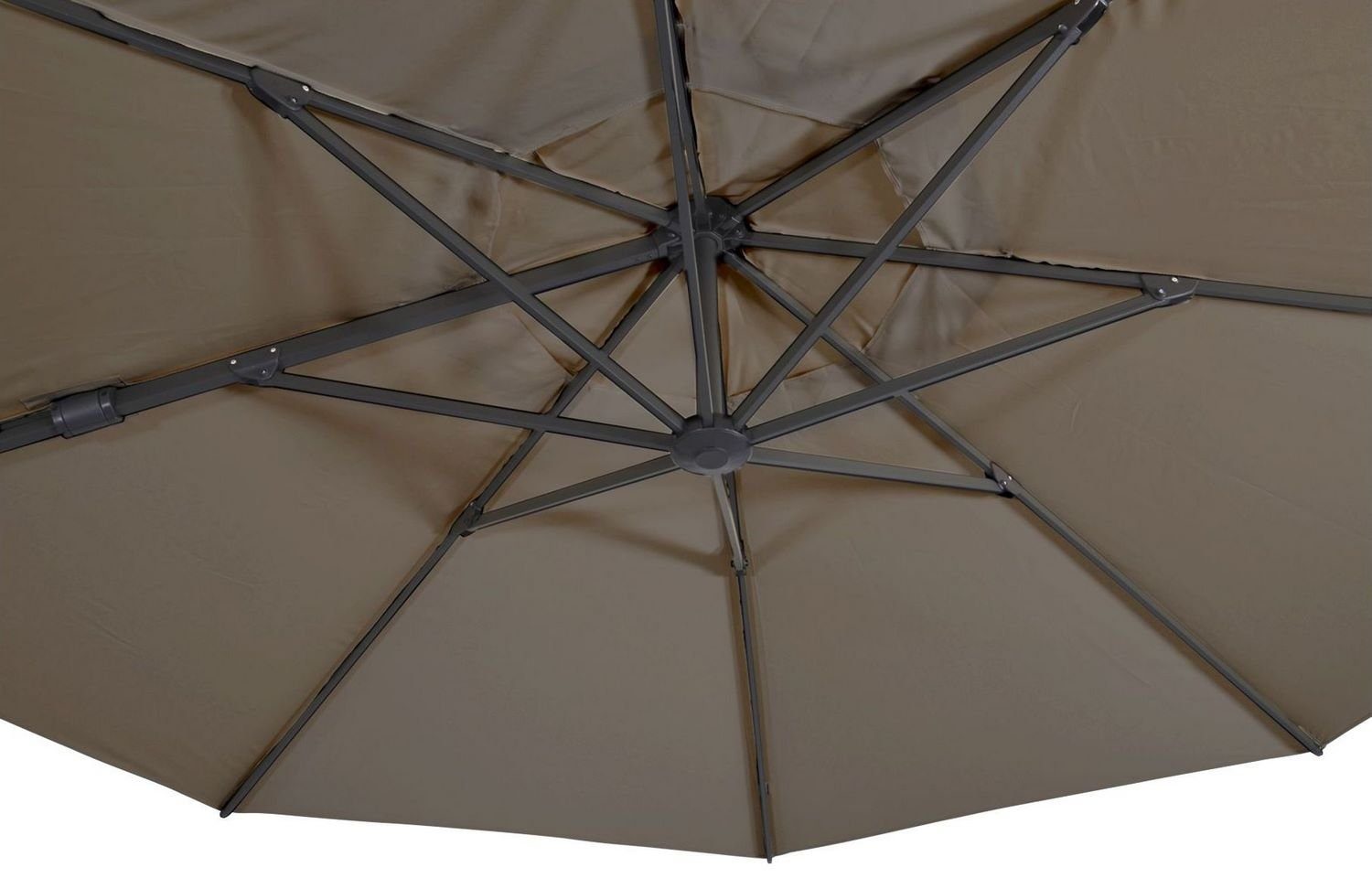 Lesli Living Sonnenschirm Lesli Living Sonnenschirm Ampelschirm "Virgo Flex" Taupe ø 3,5 m