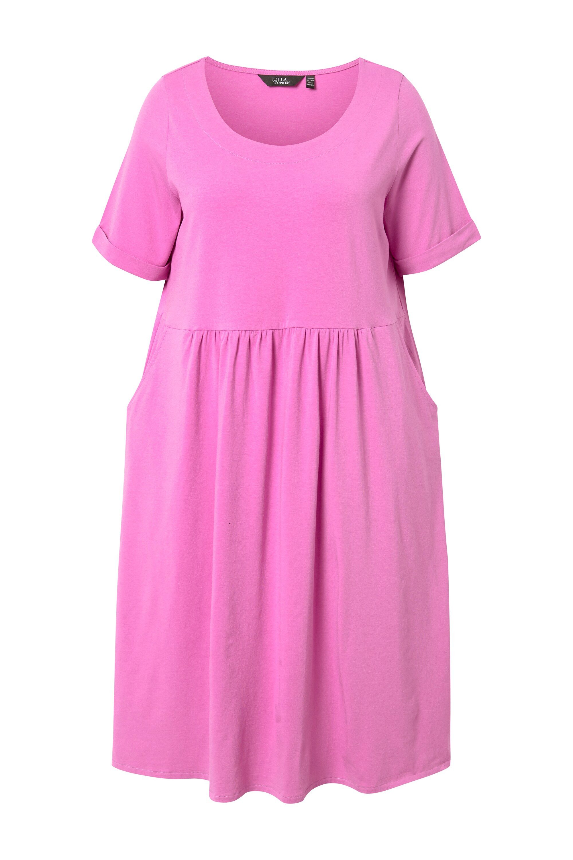 Ulla Popken Midikleid Jersey-Midikleid A-Linie Rundhals günstig online kaufen
