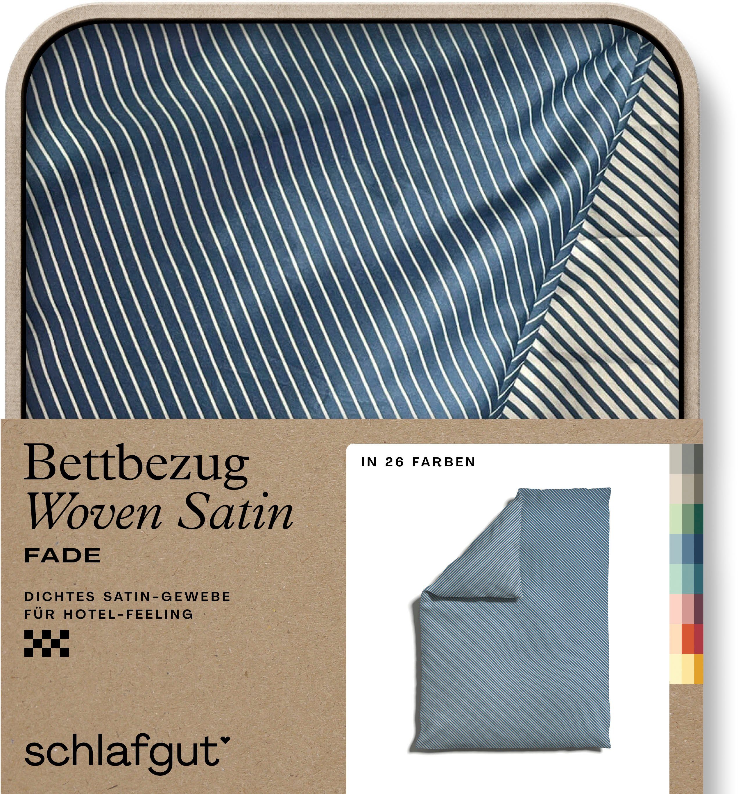 Schlafgut Bettbezug Premium Bettbezug Woven Fade Satin (1 St), (1 St), Ton-in-Ton Reißverschluss, Fadendichte von 300tc, Streifen, OEKO Tex