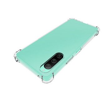 Wigento Handyhülle Für Sony Xperia 10 V Schock TPU Schutz Handy Hülle Case Transparent