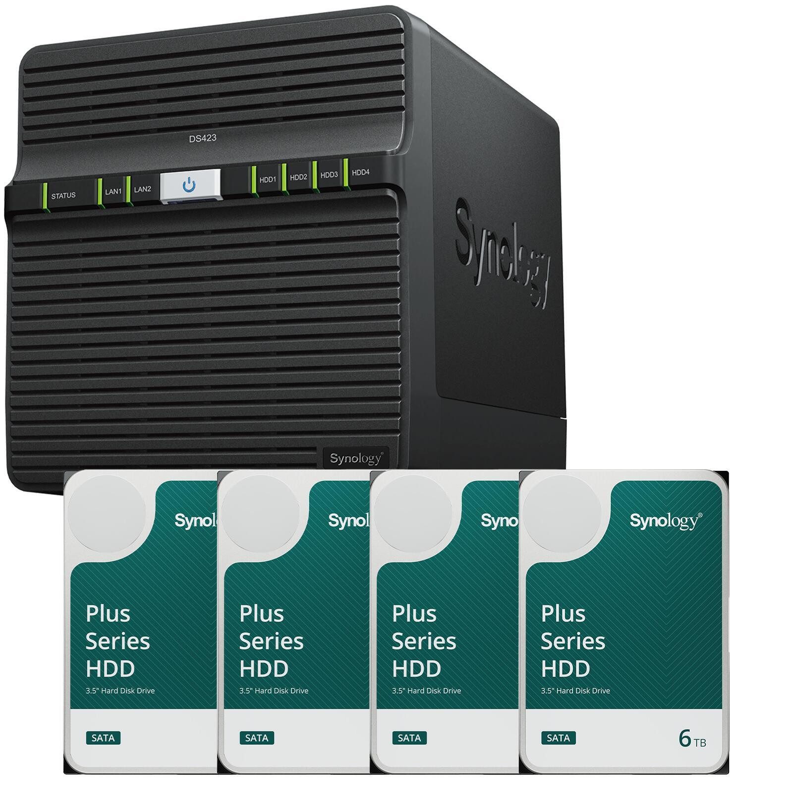 Synology Synology DS423 & 4x Synology HAT3300-6T HDD-NAS-Festplatte