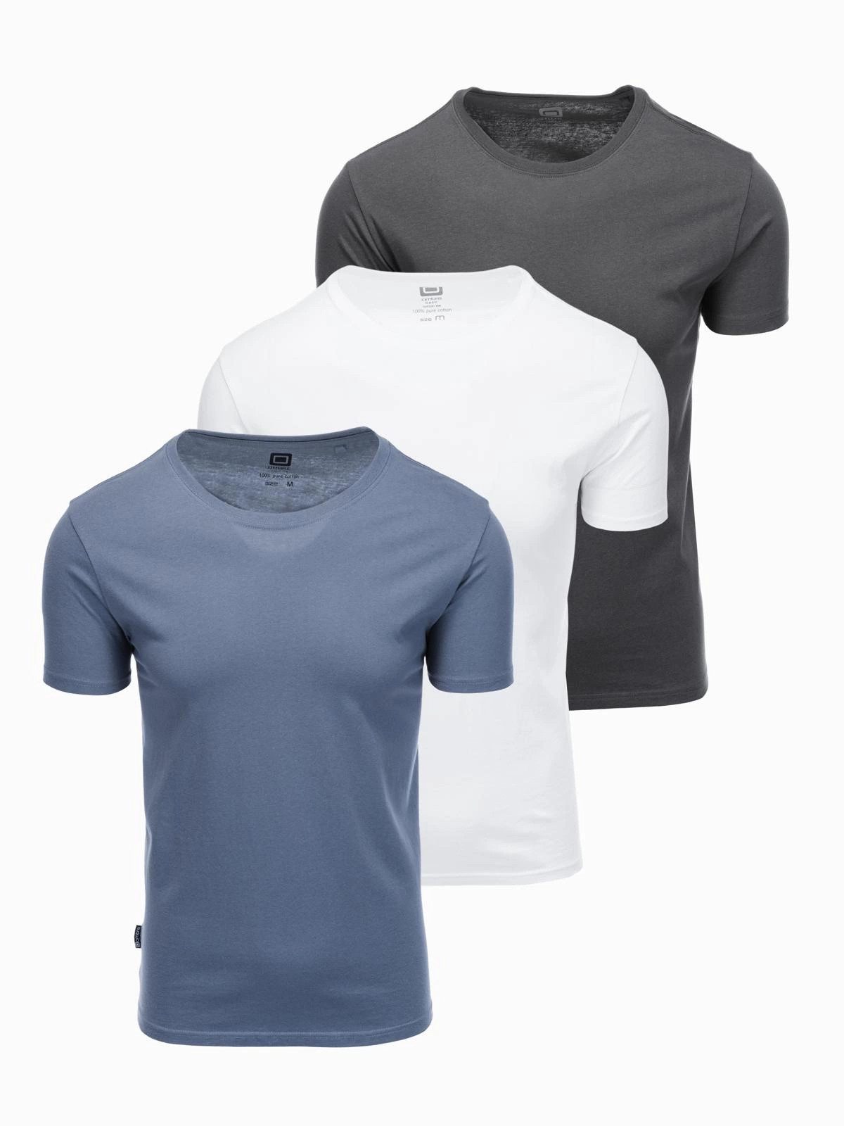 T-Shirt BASIC T-Shirt 3erSet für Herren aus Baumwolle mit Rundhalsausschnitt