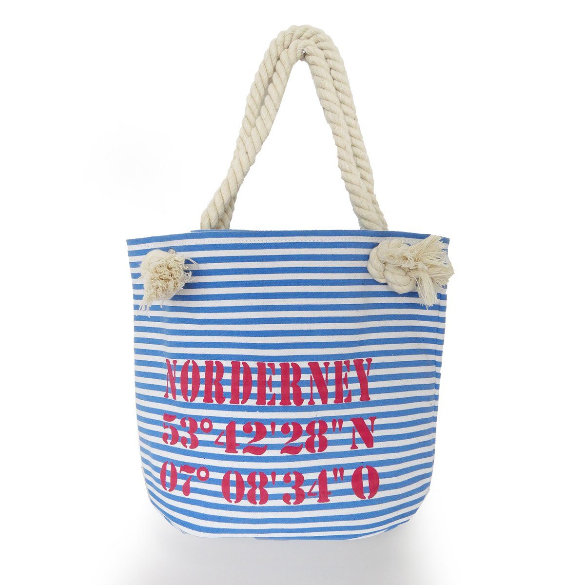 Sonia Originelli Umhängetasche XS Shopper "Norderney" Shopper Tasche Koordinaten, kleine Innentasche mit Reißverschluss