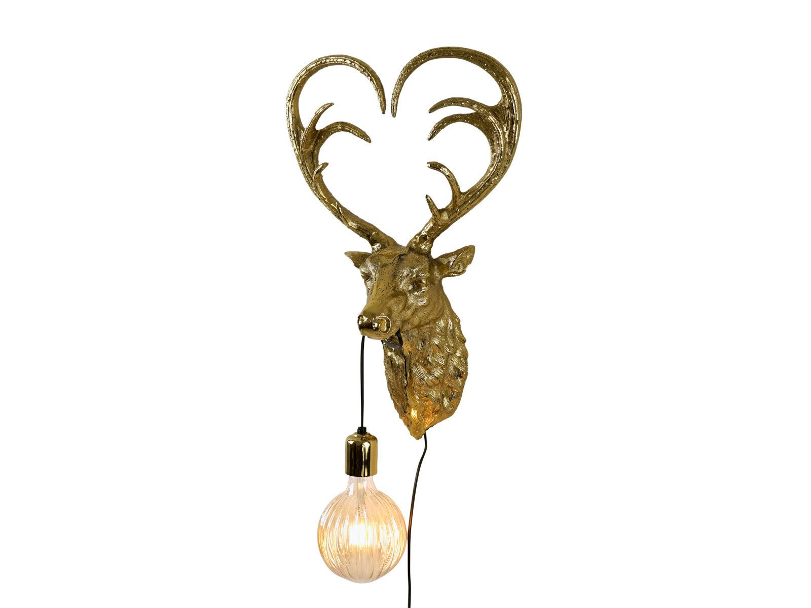 Werner Voß Dekofigur Hirsch Wandleuchte gold 56cm
