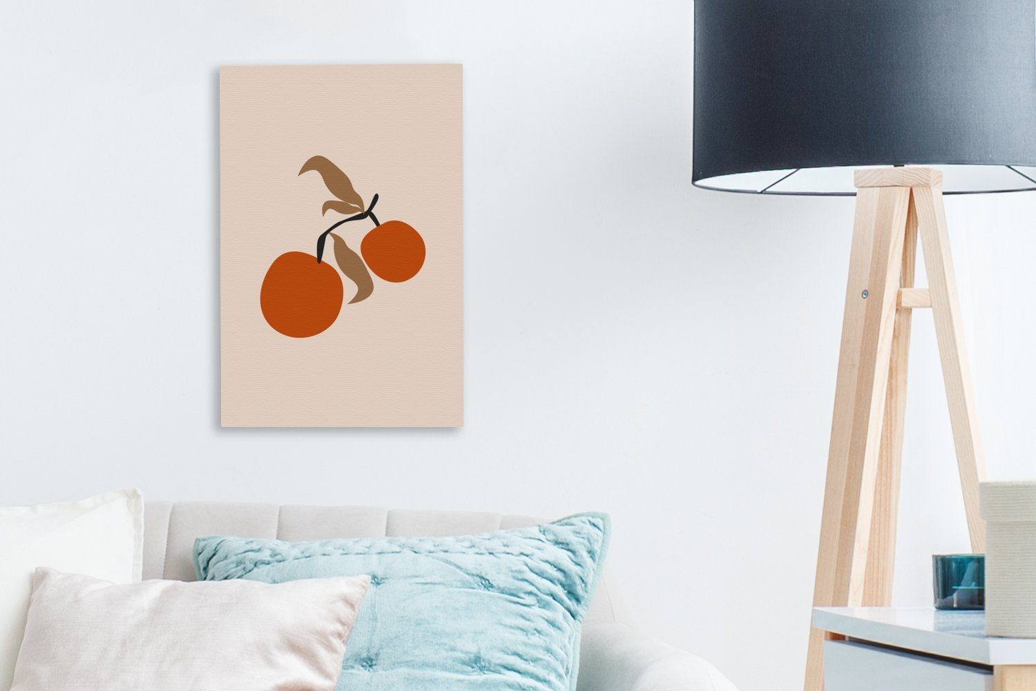OneMillionCanvasses® Leinwandbild Sommer - Äpfel Rosa, - fertig cm bespannt Leinwandbild Zackenaufhänger, Gemälde, inkl. 20x30 St), (1