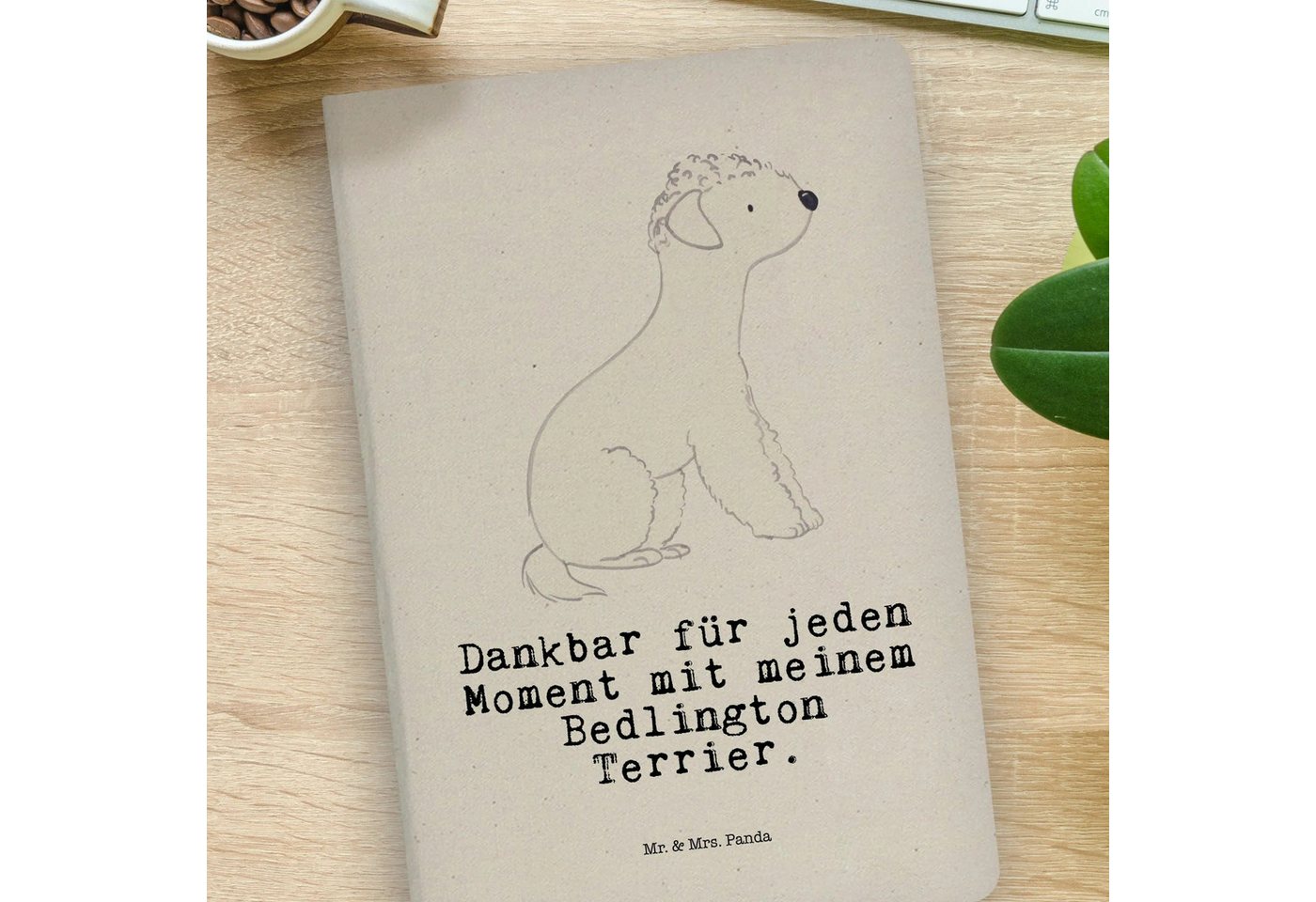 Thumbnail - Mr. & Mrs. Panda Notizbuch Bedlington Terrier Moment - Transparent - Geschenk, DIN A4 Projektbuc Mr. & Mrs. Panda, Echte...