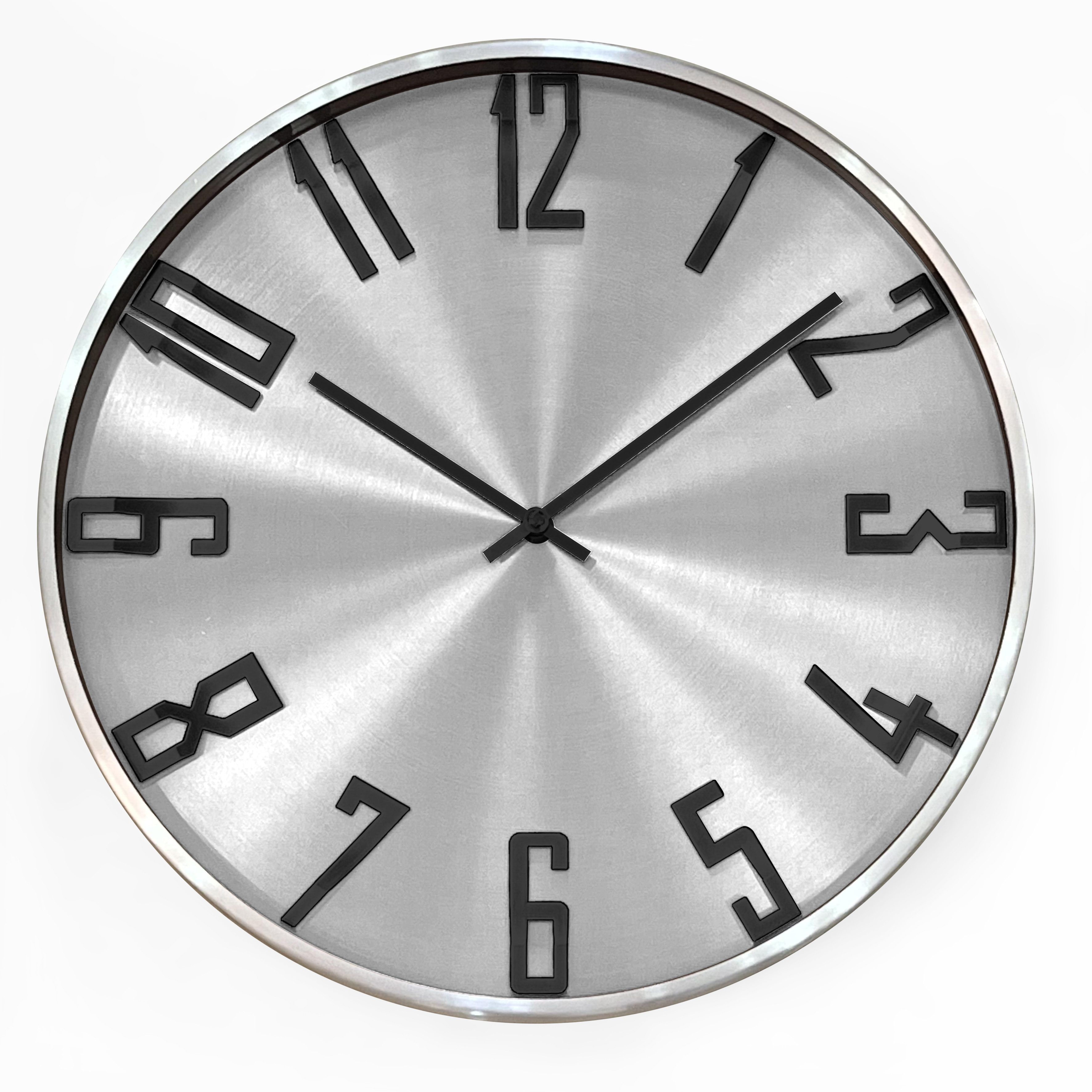 K&L Wall Art Wanduhr Metalluhr modern Aluminium Wanduhren ohne Ticken (Quarz Uhrwerk ohne Tickgeräusche)