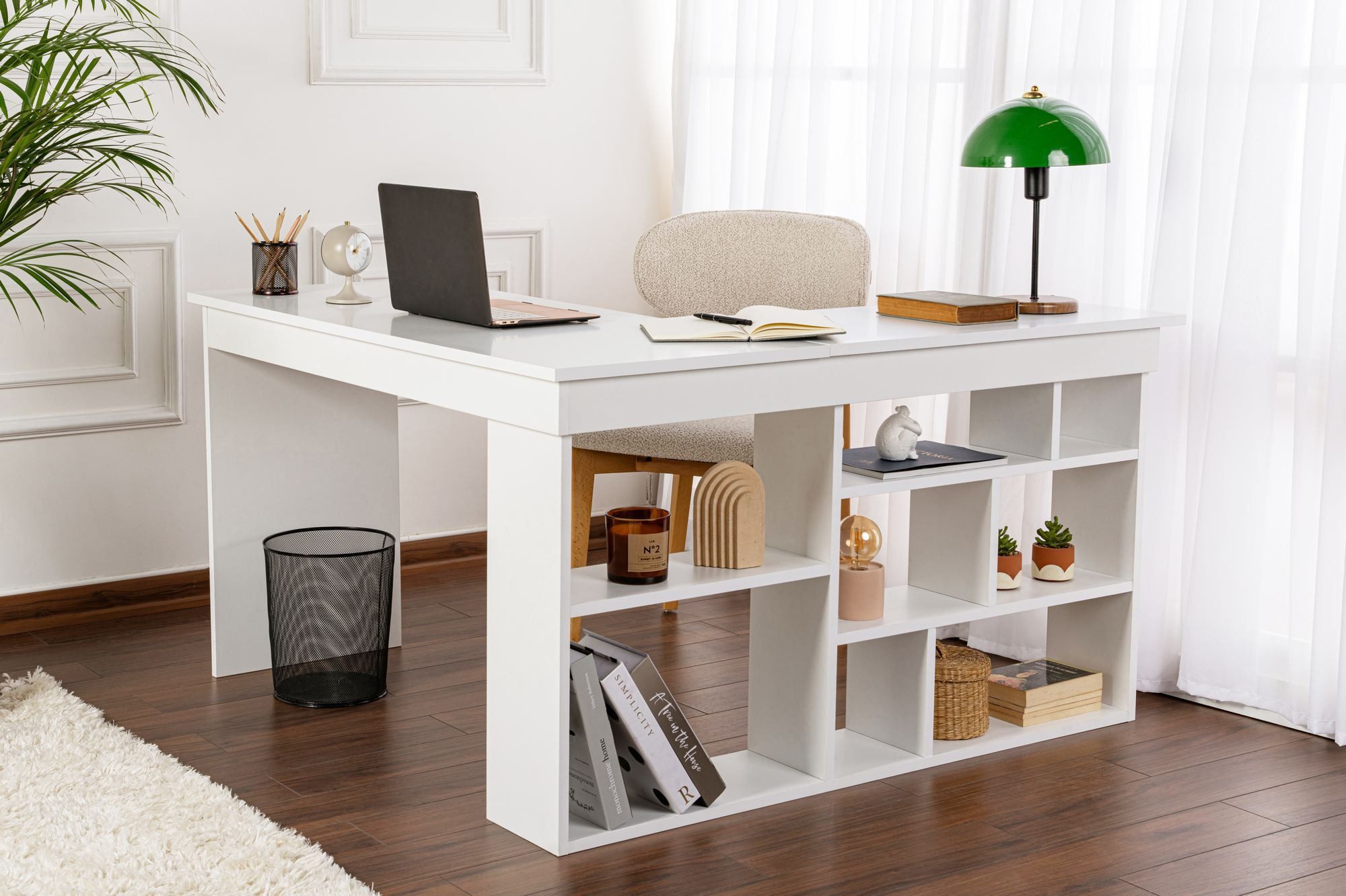 Skye Decor Schreibtisch (Einzelartikel), mit Stauraum integrierte Ablagefächer modernes Design
