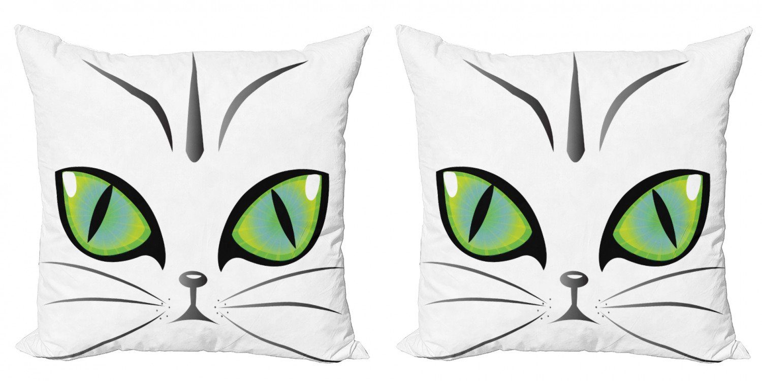 Kissenbezüge Modern Accent Doppelseitiger Digitaldruck, Abakuhaus (2 Stück), Auge Sibirische Katze wachsames Gesicht