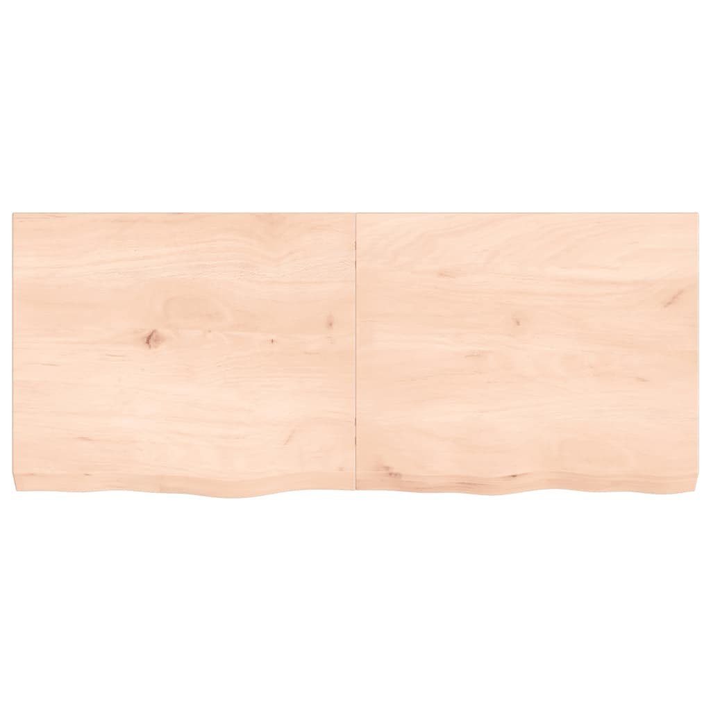 Massivholz Eiche Unbehandelt furnicato Wandregal 120x50x(2-6) cm