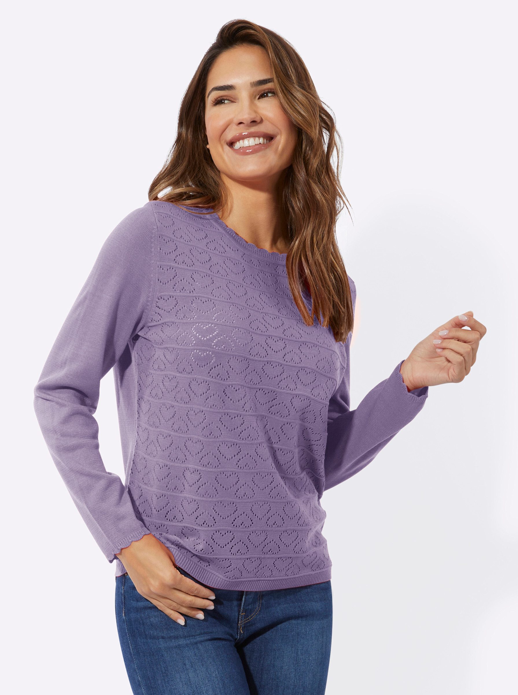 Sieh an! Strickpullover Ajour-Pullover Langarm Ajour, Jersey günstig online kaufen