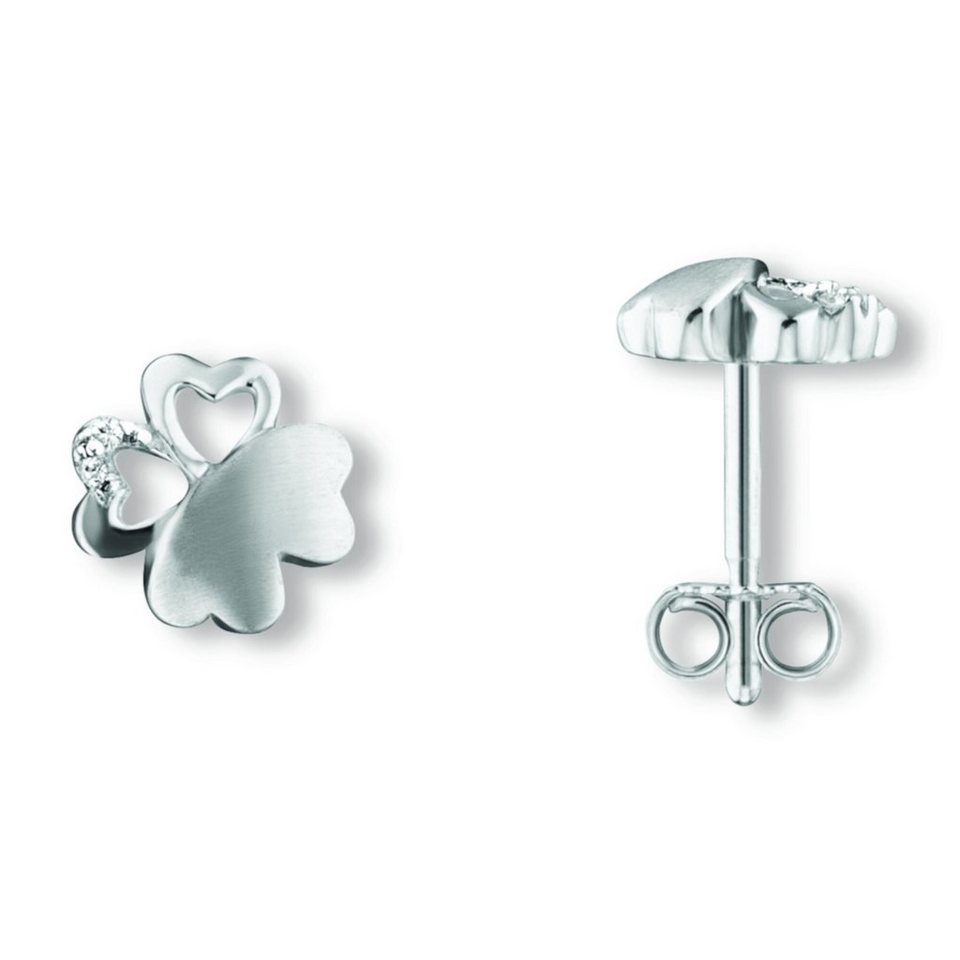 ONE ELEMENT Paar Ohrstecker Zirkonia Blume Ohrringe Ohrstecker aus 925  Silber, Damen Silber Schmuck Blume